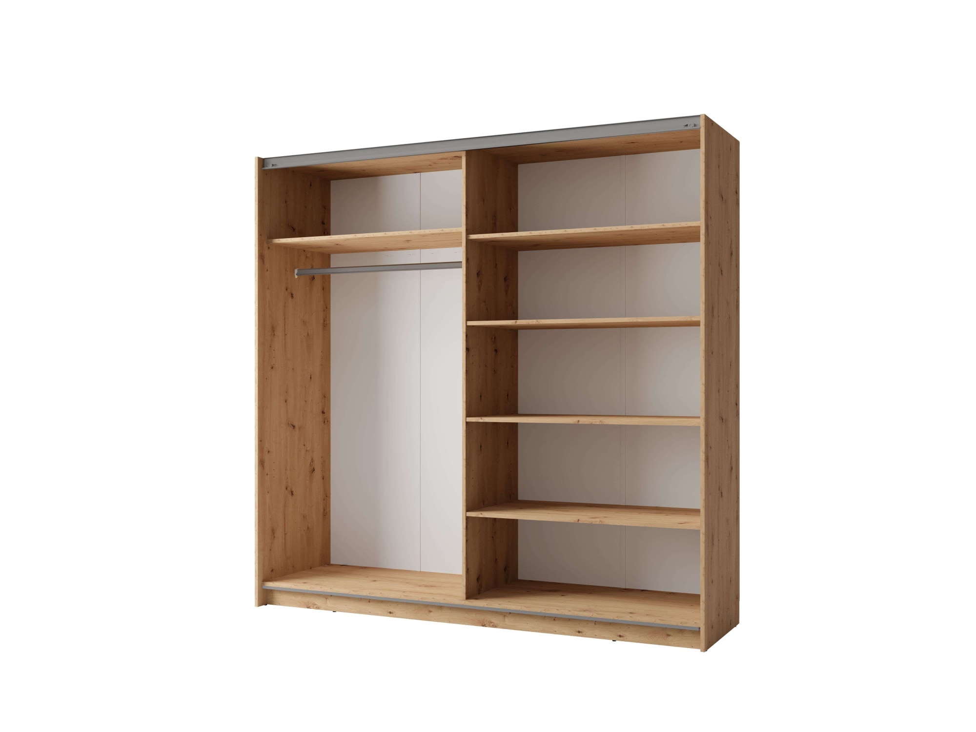 INOSIGN Kleiderschrank »Fresno Wäscheschrank mit 5 Einlegeböden und Kleiderstange«, Garderobe mit 2 Schwebetüren, B/H/T 200/207/62 cm