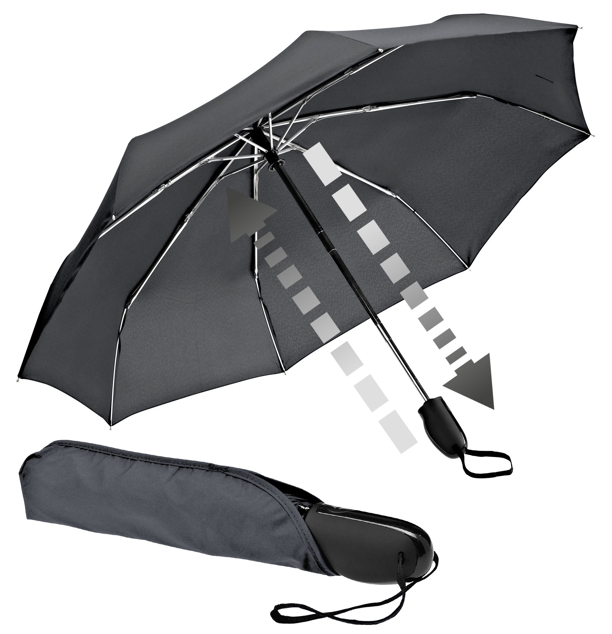 Taschenregenschirm »Automatik 32S7, anthrazit«, kompakte Größe, mit Automatik