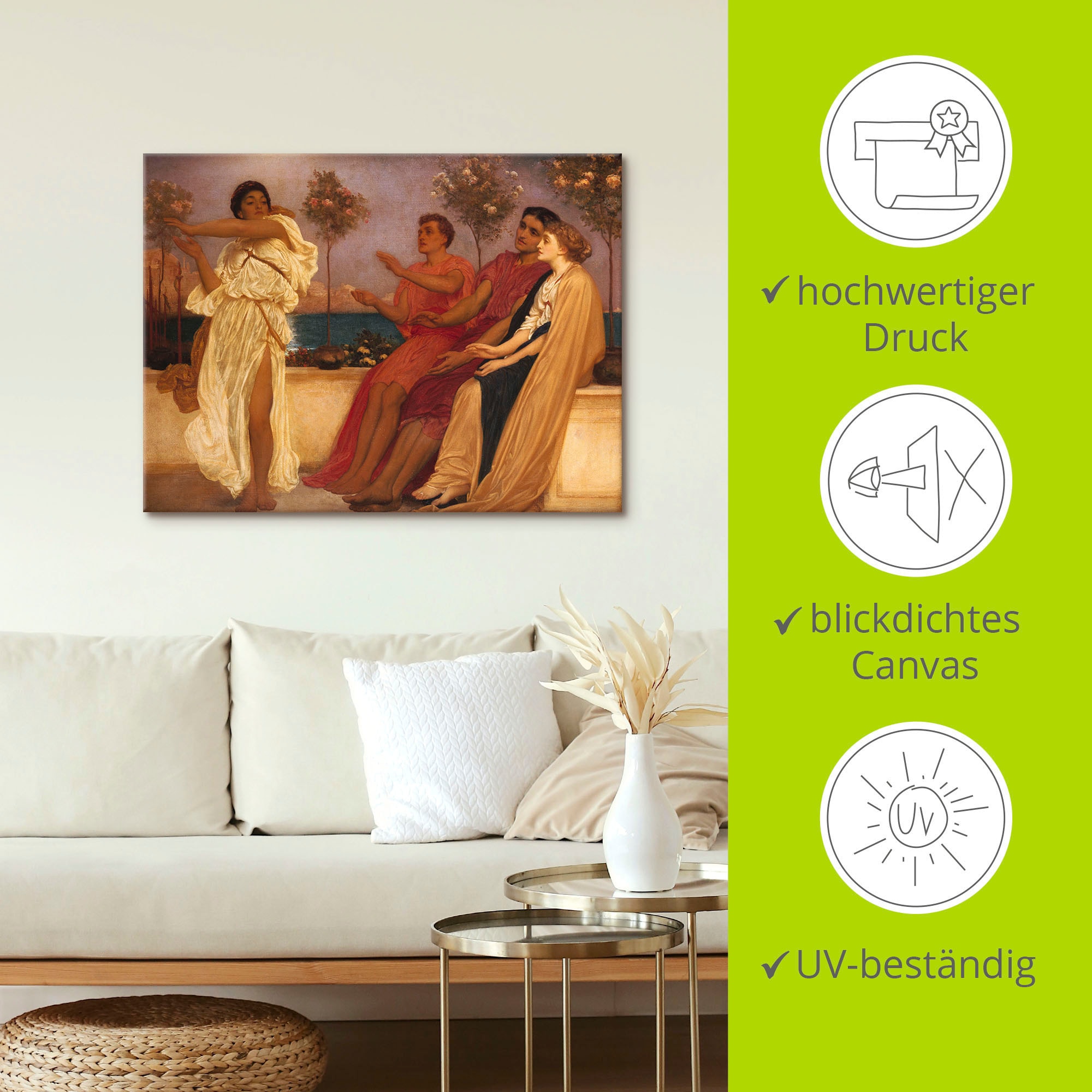 Artland Wandbild »Tanzendes griechisches Mädchen.«, Gruppen & Familien, (1 St.), als Leinwandbild, Poster in verschied. Größen