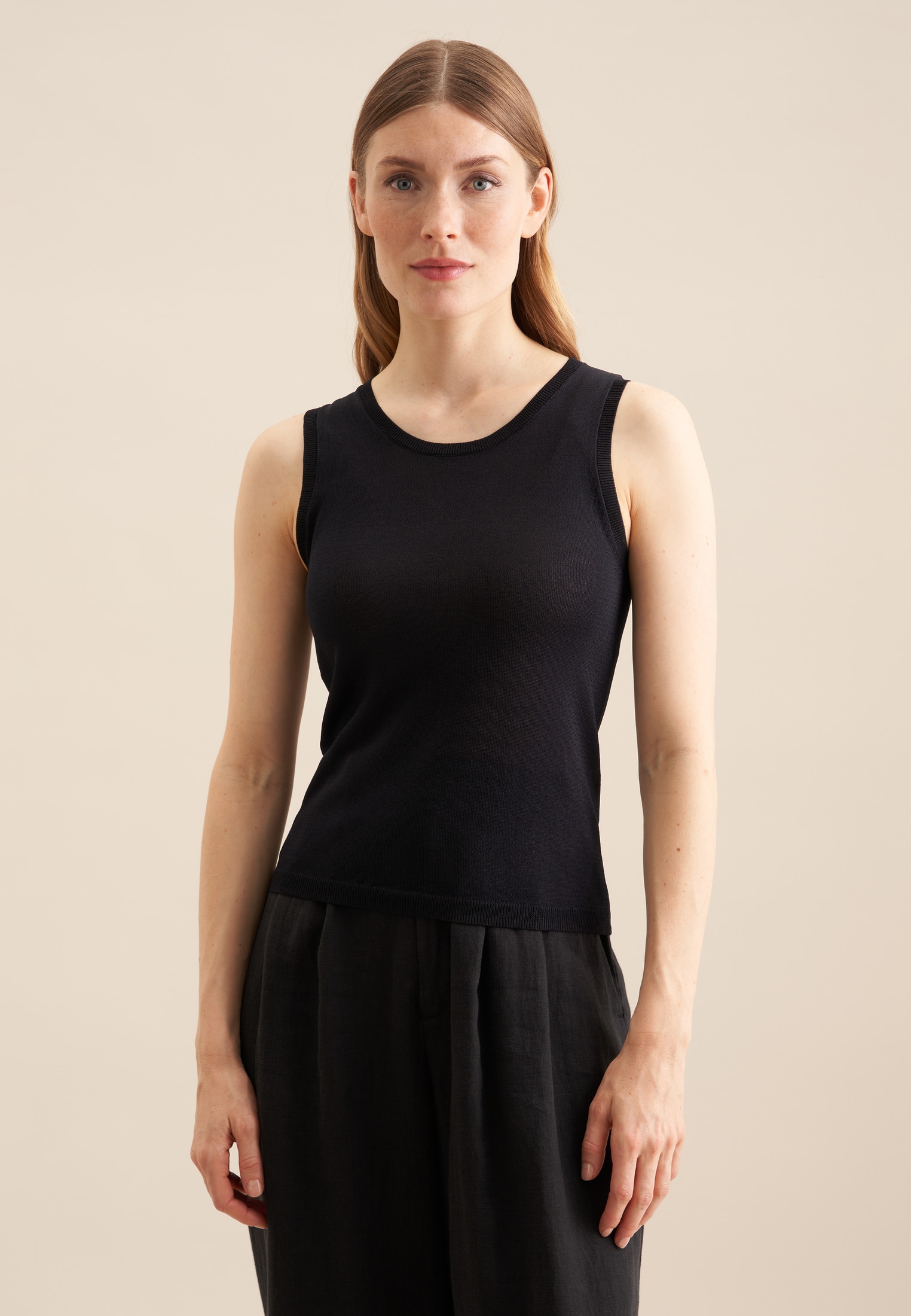 seidensticker Strickpullover "Schwarze Rose" Ohne Arm Rundhals günstig online kaufen