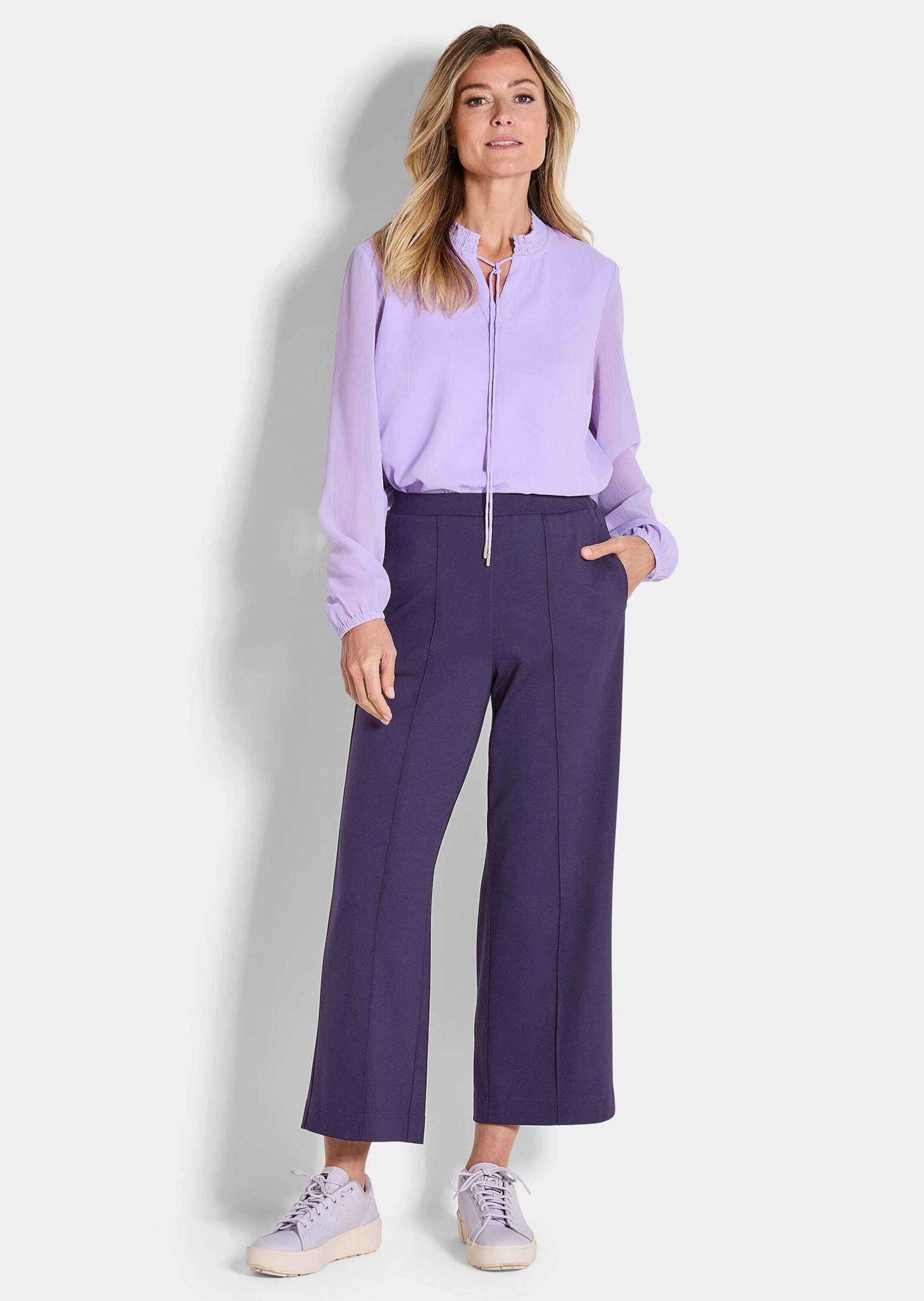 GOLDNER 7/8-Hose »Verkürzte Jersey-Hose VERA mit Biesen«