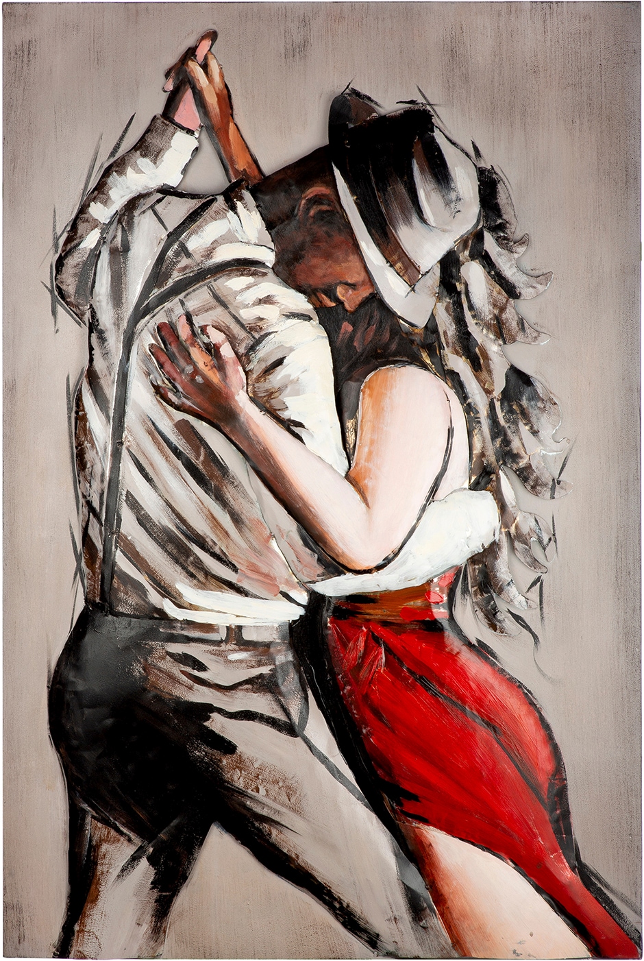 Casablanca by Gilde Metallbild "Bild rechteckig Tango grau" Paar 1 Stk. tlg. Tanzpaar Tanzmotiv Bewegung Leidenschaft Bar- und Lounge-Deko