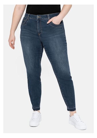 Sheego Stretch-Jeans »sheego Jeans«, mit Bodyforming-Effekt und Fransensaum kaufen