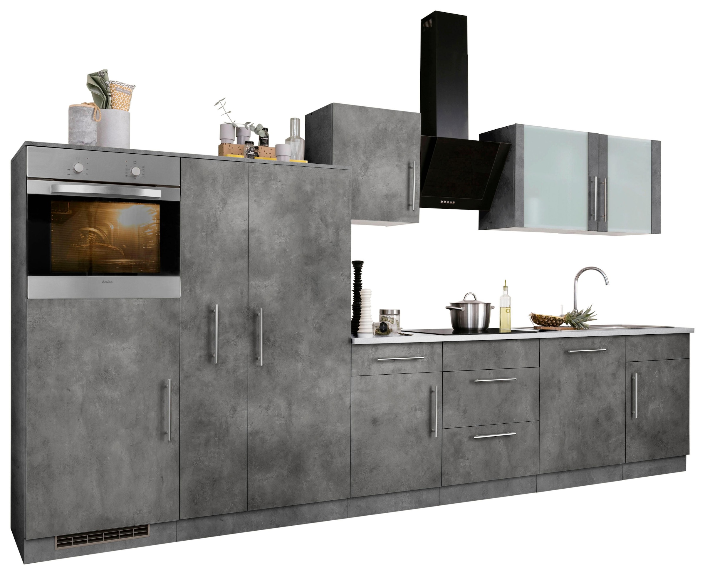 wiho Küchen Küchenzeile »Cali«, mit E-Geräten, Breite 360 cm
