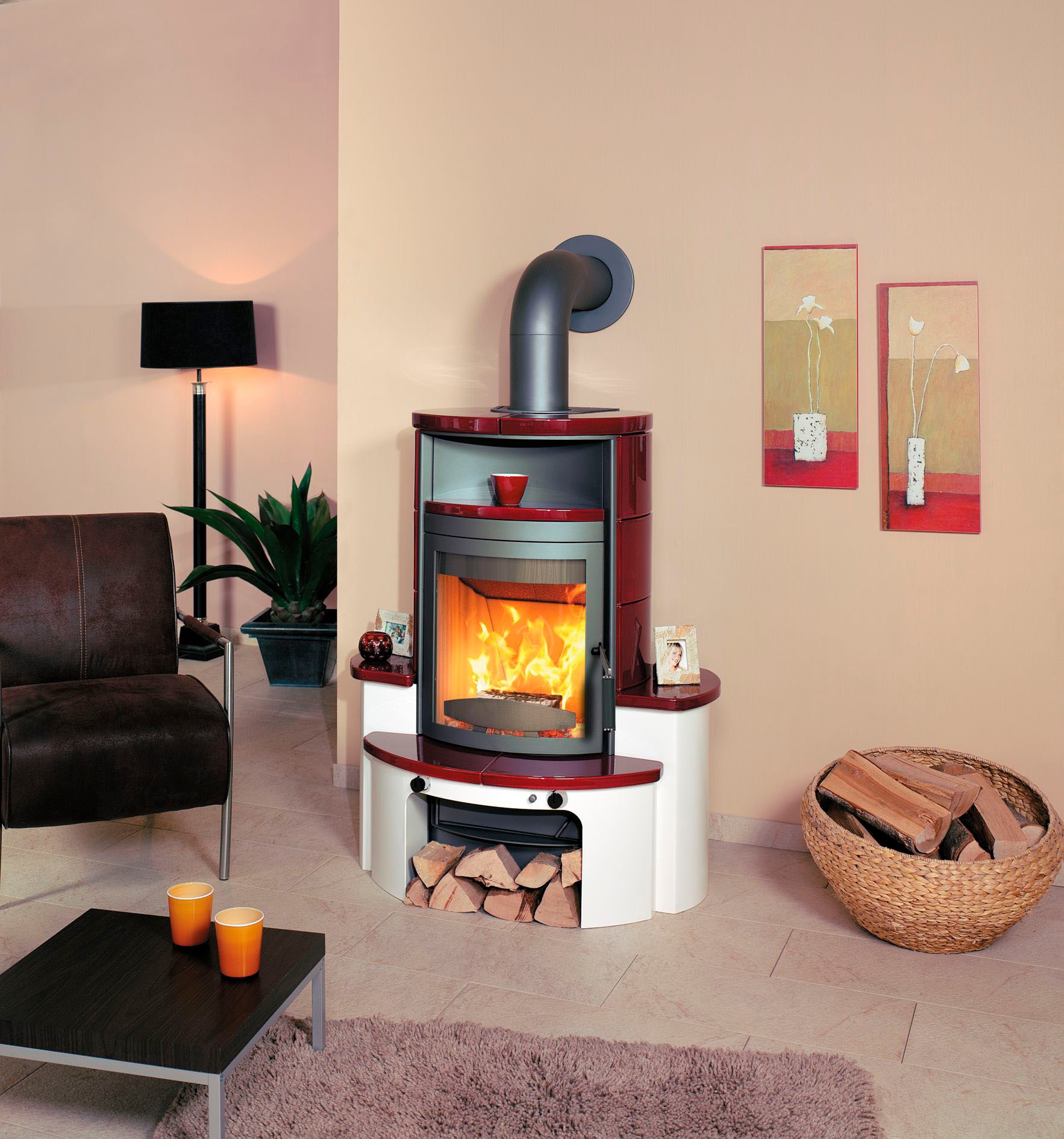 HARK Kaminofen »Avenso GT ECOplus 8 KW«, bordeaux-rot