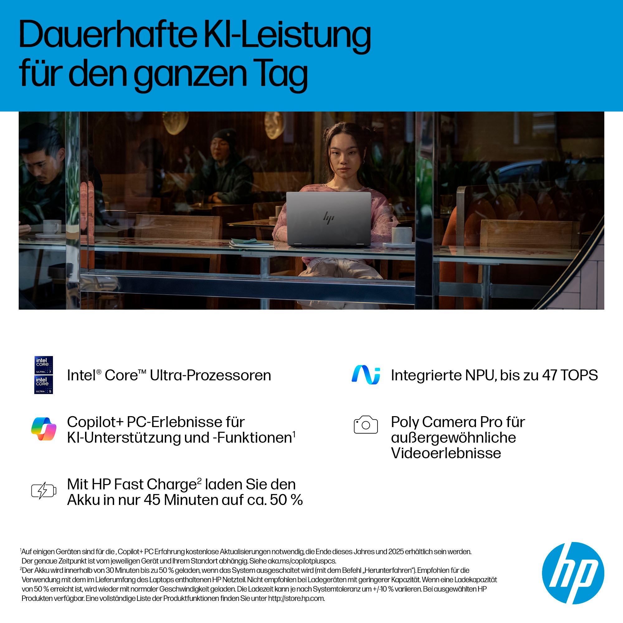 HP Convertible Notebook »OmniBook X Flip 14-fm0077ng«, 35,6 cm, / 14 Zoll, Intel, Core Ultra 7, 1000 GB SSD