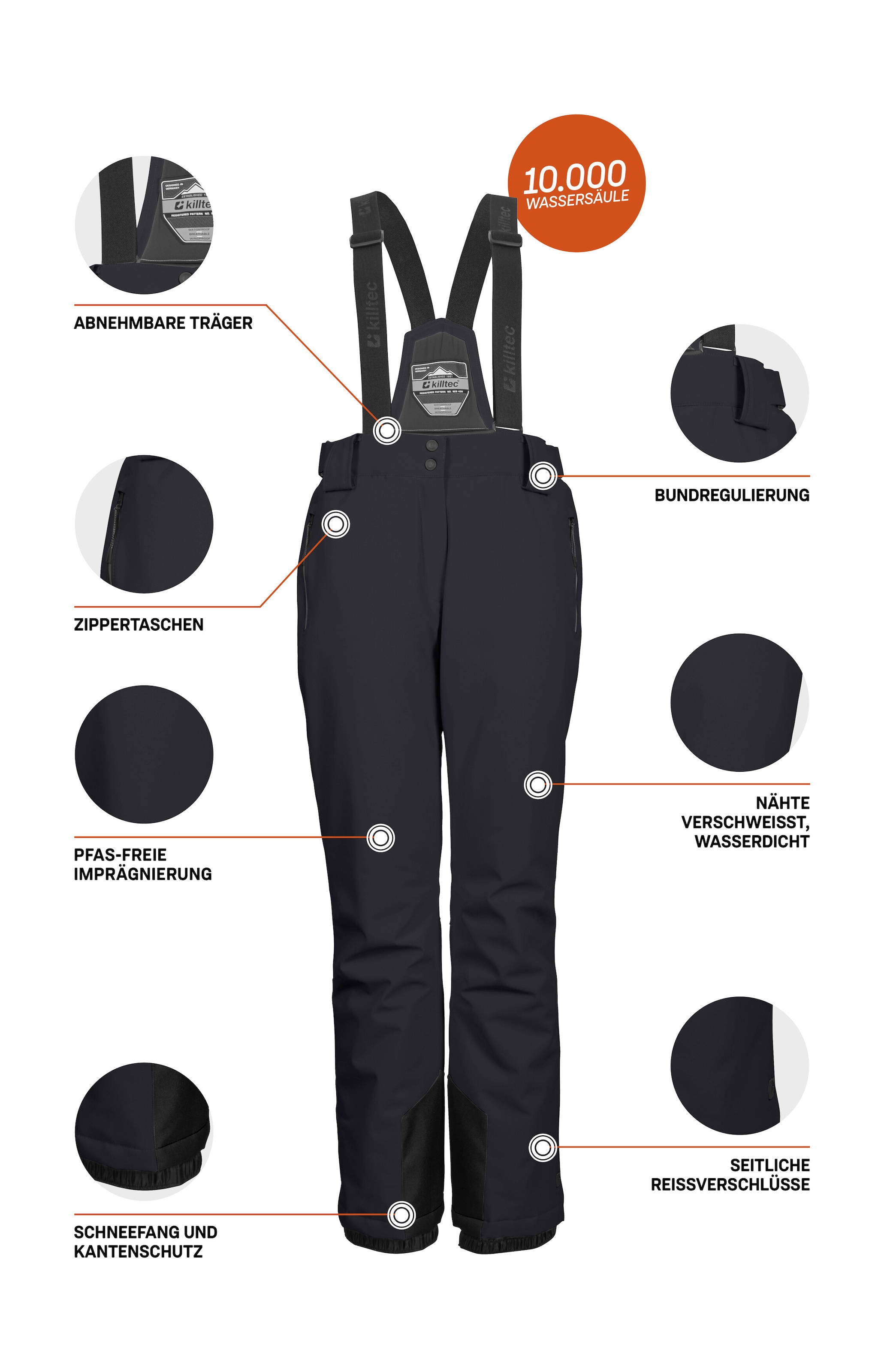 Killtec Skihose »KSW 249 WMN SKI PNTS_ERIELLE«, Wind- und wasserdicht, verstellbare Träger, PFAs-frei imprägniert