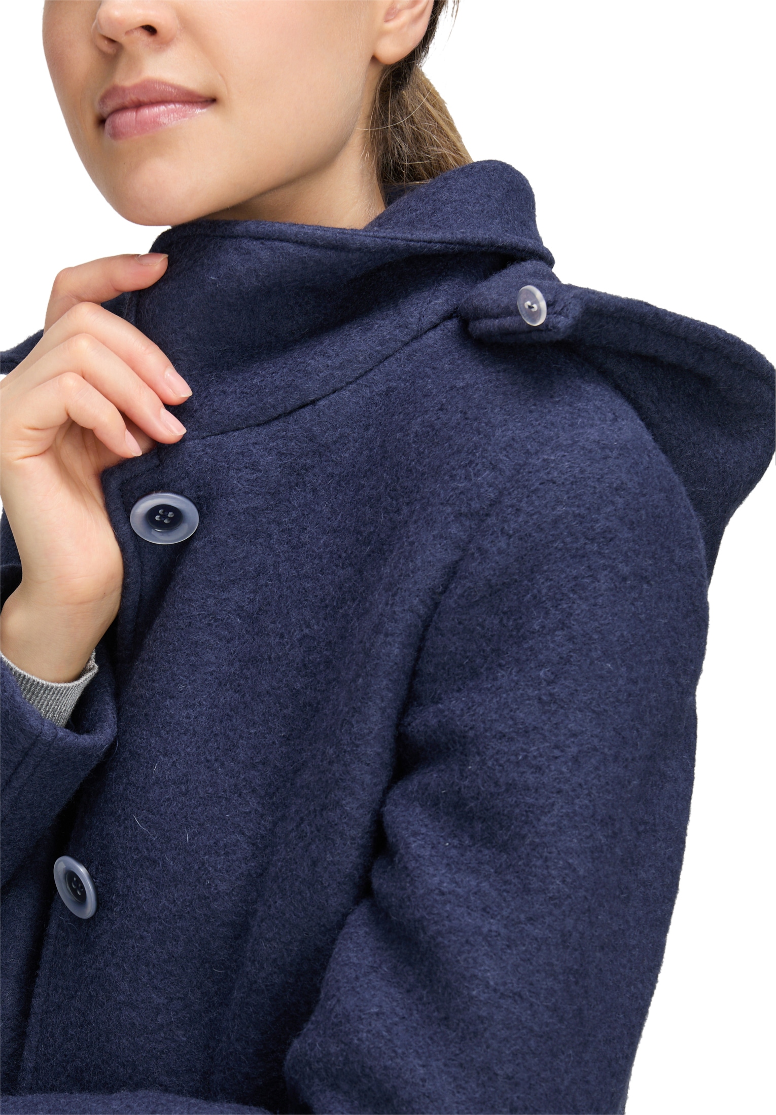 Betty Barclay Wolljacke »Betty Barclay Damen Wollmantel mit abnehmbarer Kapuze«, mit Kapuze