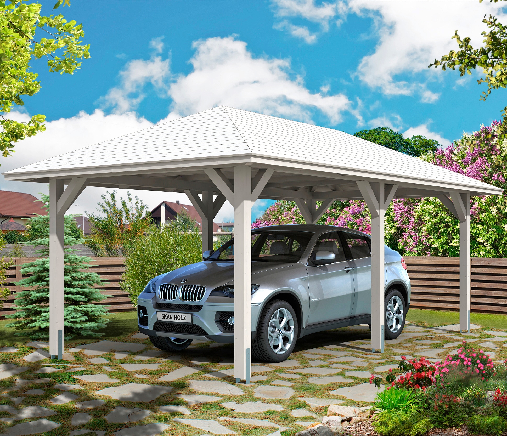 Skanholz Einzelcarport "Taunus" Leimholz 270 cm braun
