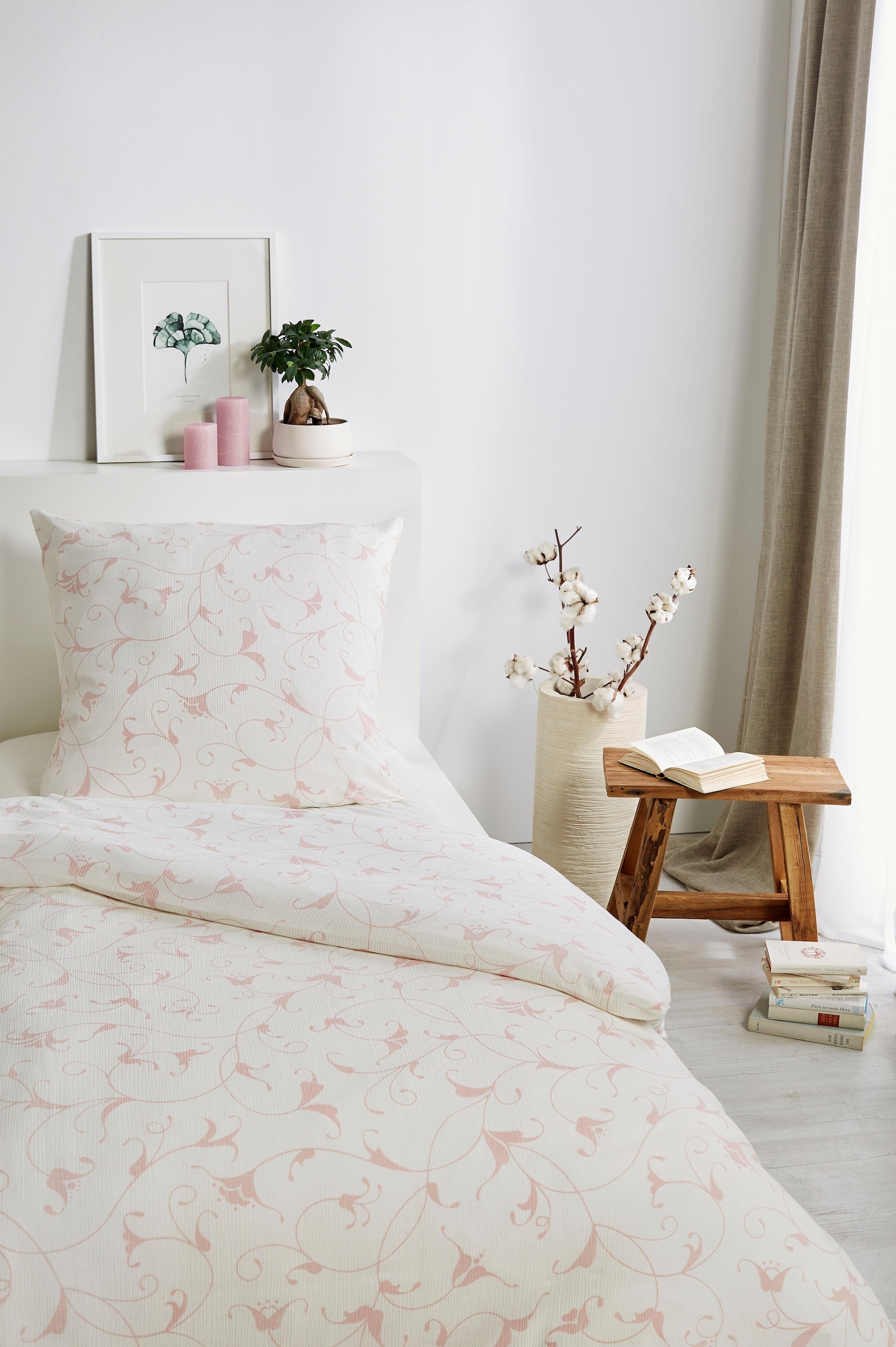 Primera Bettwäsche "Bio Crepe Ranken" 2 Stk. tlg. mit filigranem Rankenmust günstig online kaufen