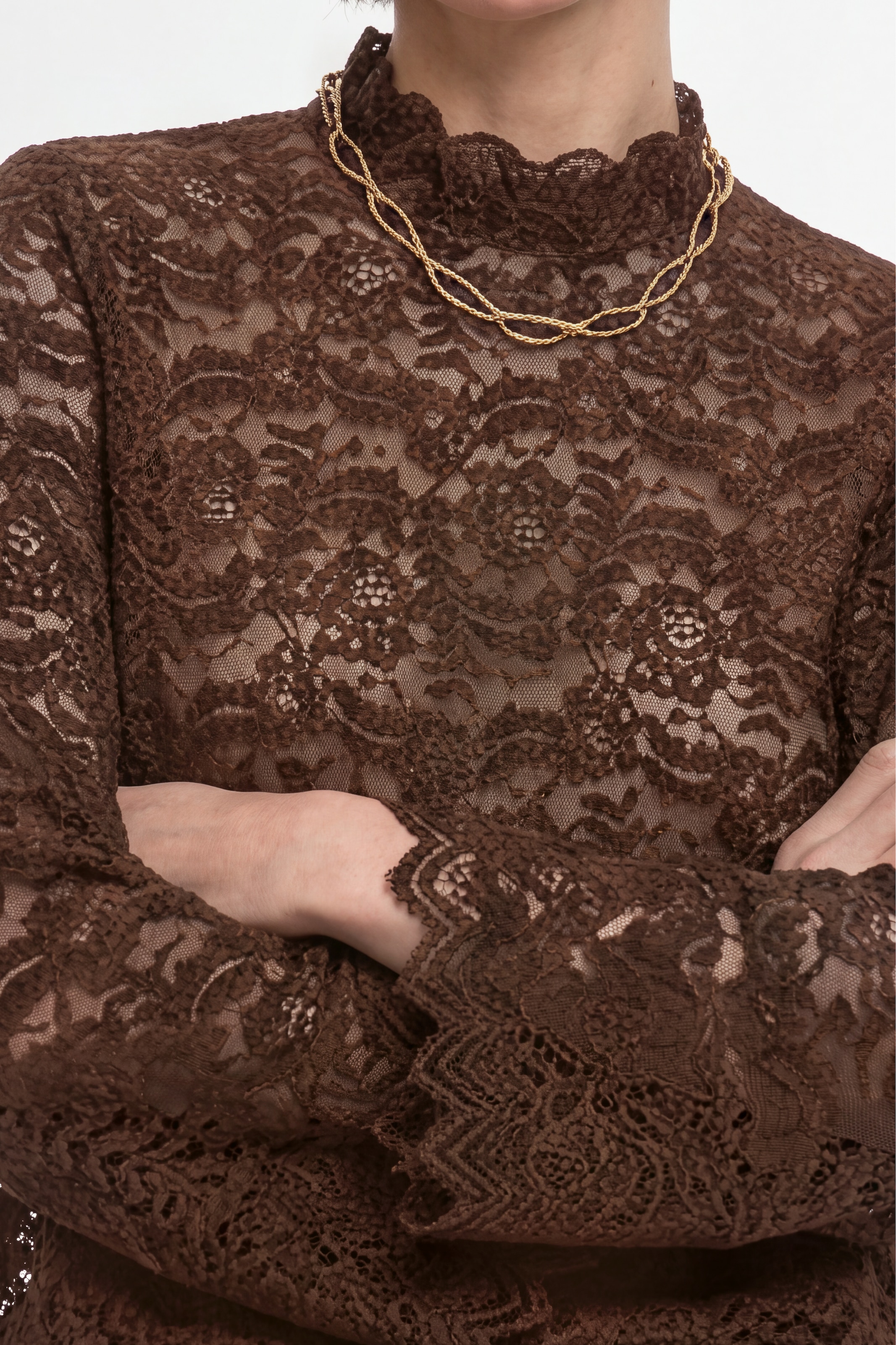 RICHROYAL Spitzenbluse Regular fit mit Spitzenkante