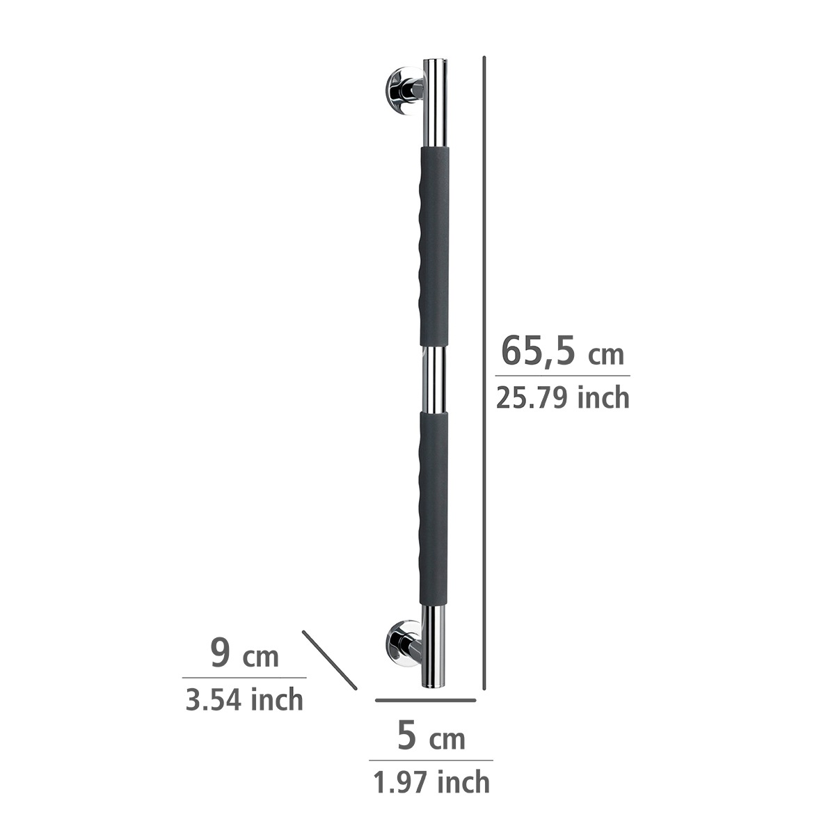 WENKO Wandgriff »Secura 65,5 cm«, belastbar bis 120 kg