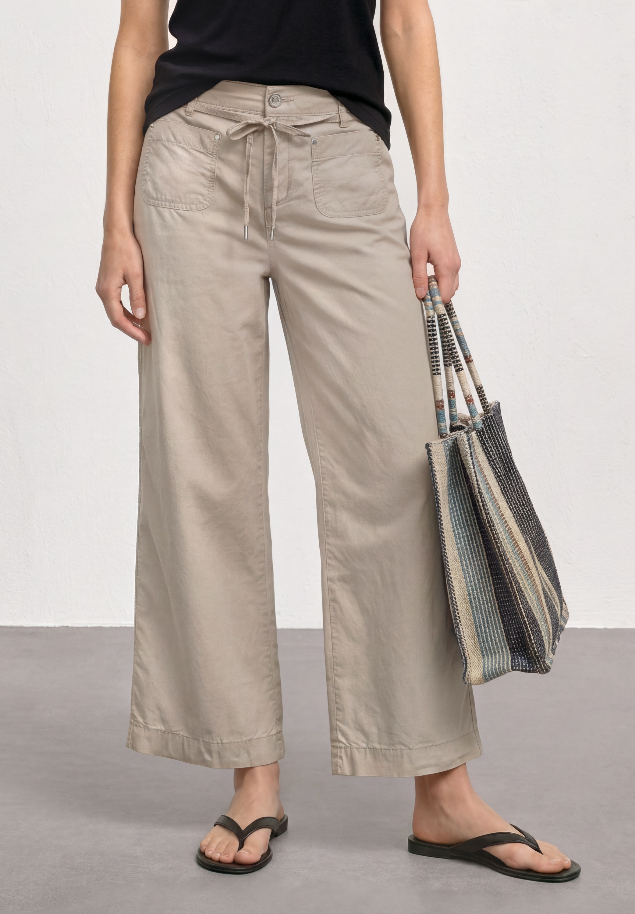 STREET ONE Stoffhose in Washed-Optik
