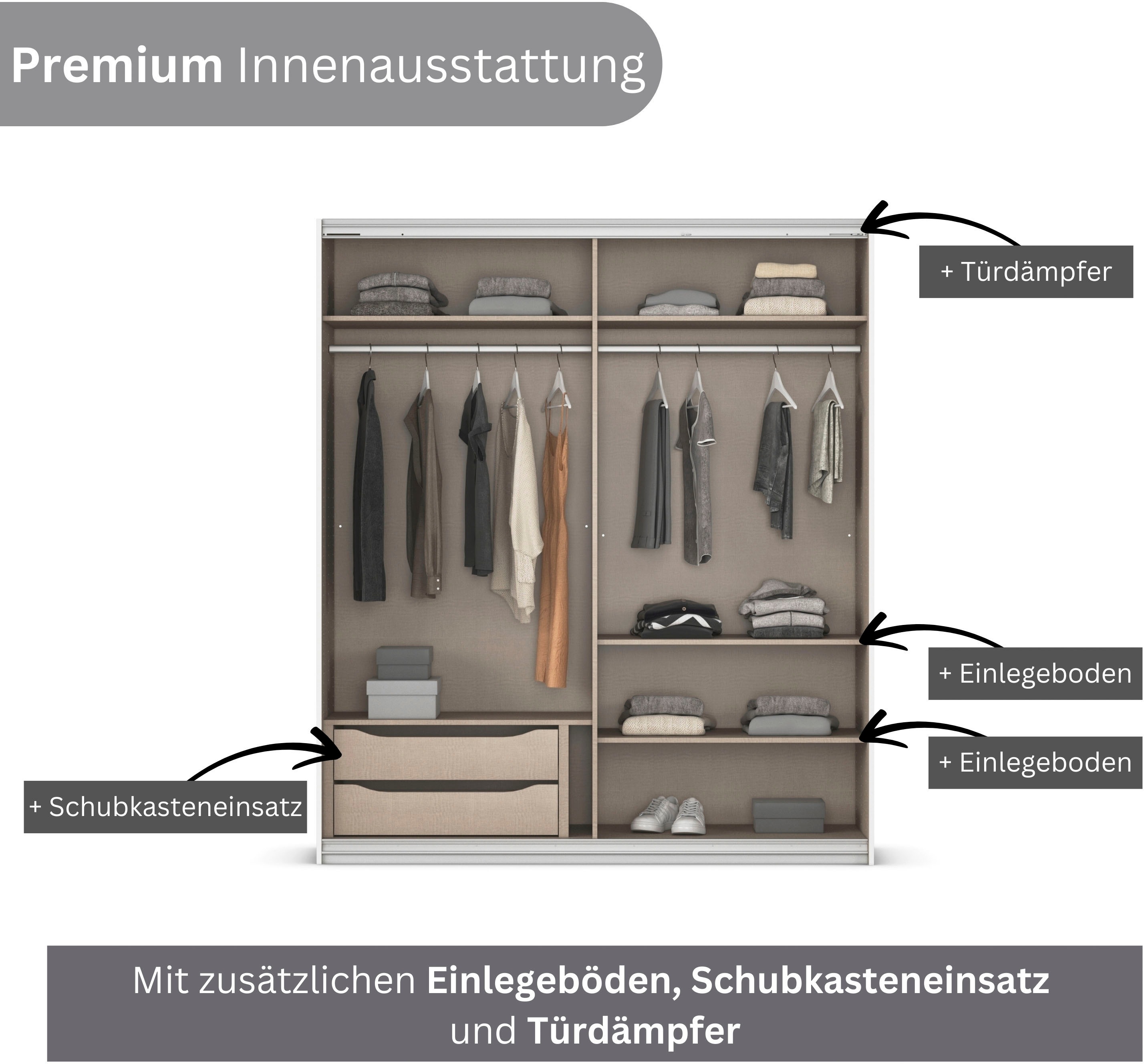 Thumbnail - INOSIGN BY RAUCH Schwebetürenschrank "Kleiderschrank Schrank Garderobe Schlafzimmerschrank THANOS" in 3 verschiedenen Au...