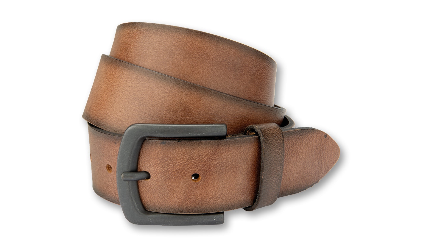 BERND GÖTZ Herren Ledergürtel "Ledergürtel aus Vollrind-Kernwalkleder", braun, Gr. 85, Rindsleder, Gürtel