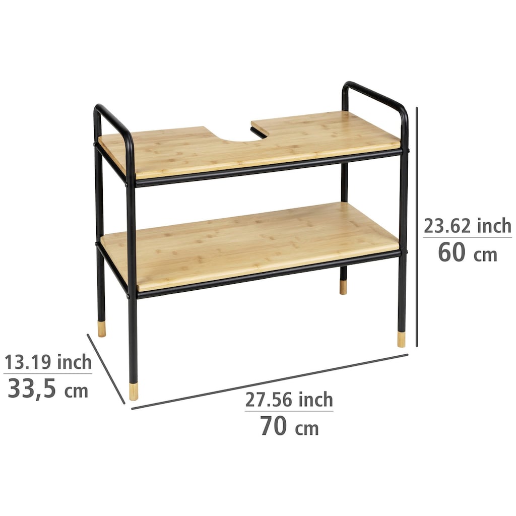 WENKO Waschbeckenunterschrank »Loft«, aus Metall und Bambus