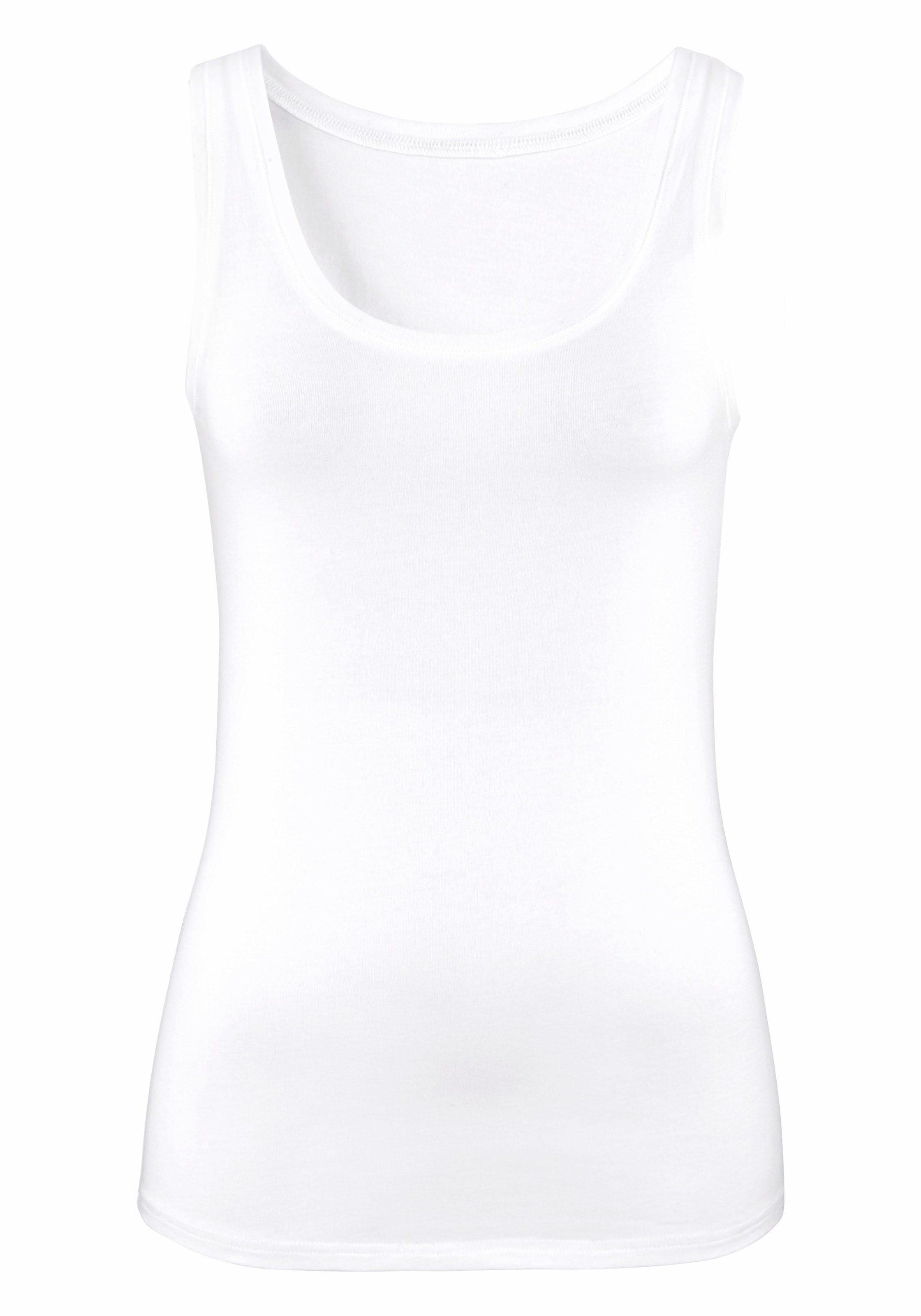 Vivance Tanktop, (2er-Pack), aus elastischer Baumwoll-Qualität, Strandtop