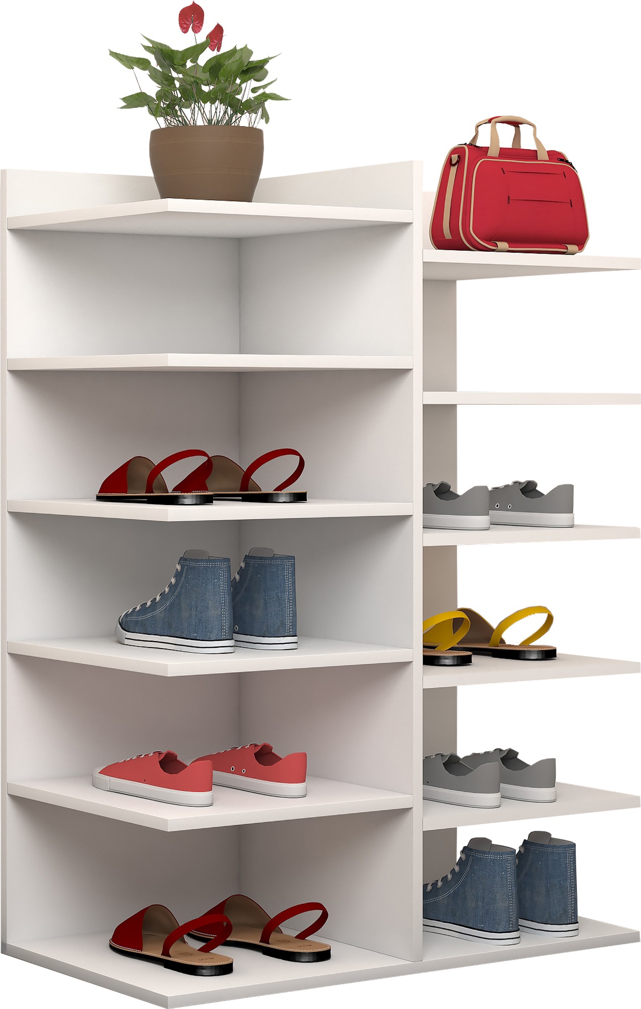 VCM Schuhschrank "VCM Holz- Schuhregal  Maße: B. 60 x H. 80 x T. 30 cm  12 günstig online kaufen