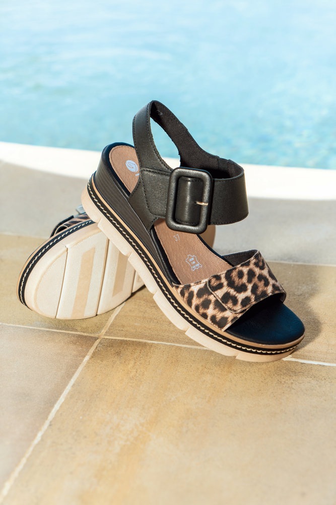 Remonte Keilsandalette  Sommerschuh, Sandale mit praktischen Klettverschlüssen