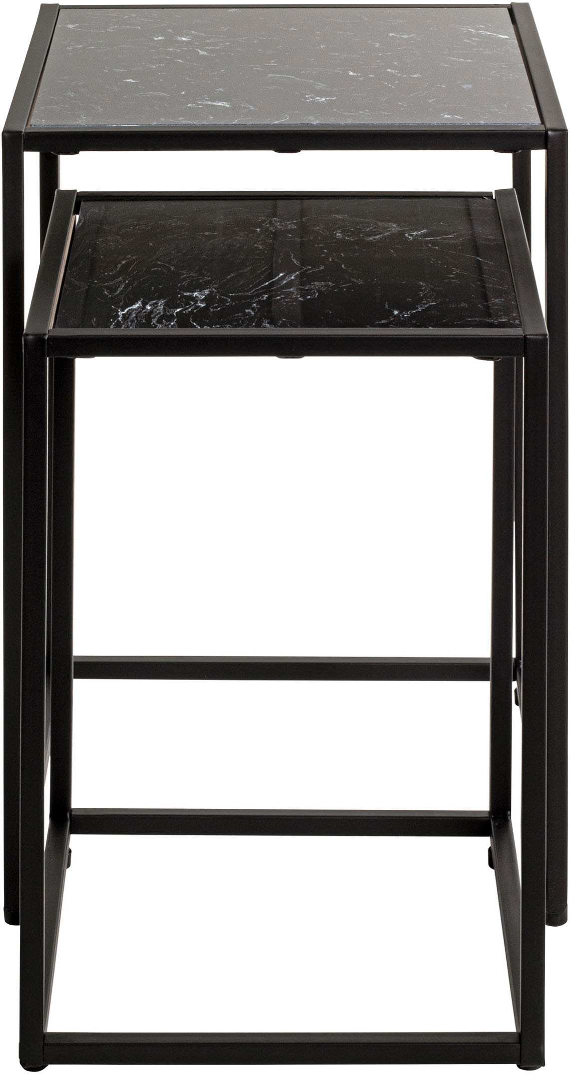 HAKU Beistelltisch »Sofatisch, Wohnzimmertisch« Set, 2er Set, 2 Stk. tlg. quadratisch - aus Kunstmarmor Schwarz B/T/H 28/28/43 und 33/33/50 cm
