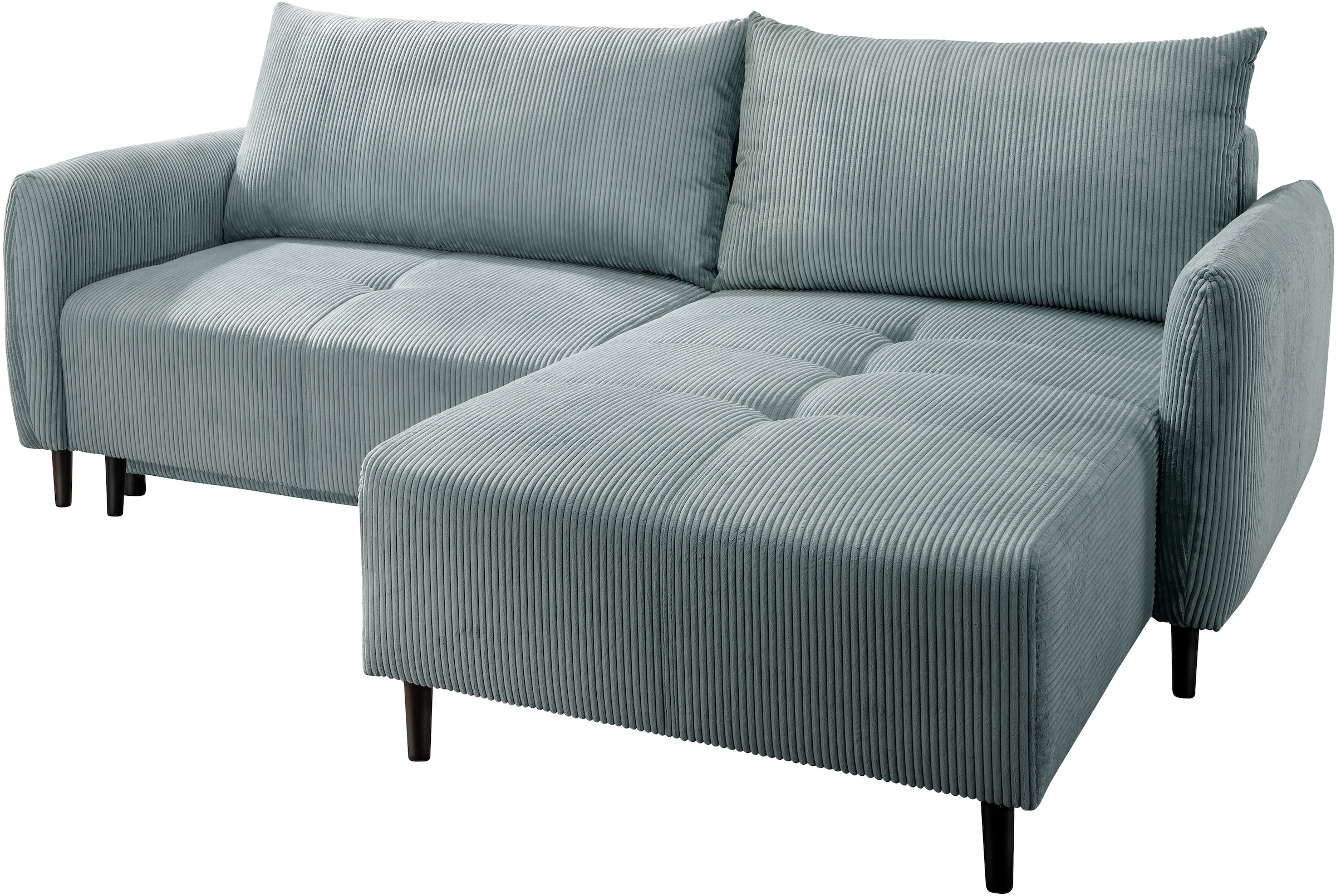 INOSIGN Ecksofa »Mara, L-Form, aktueller Cord Bezug und tolle Farben, schmale Armlehnen«, whlw. mit Bettfunktion,Recamiere links/rechts montierbar, Breite 238cm