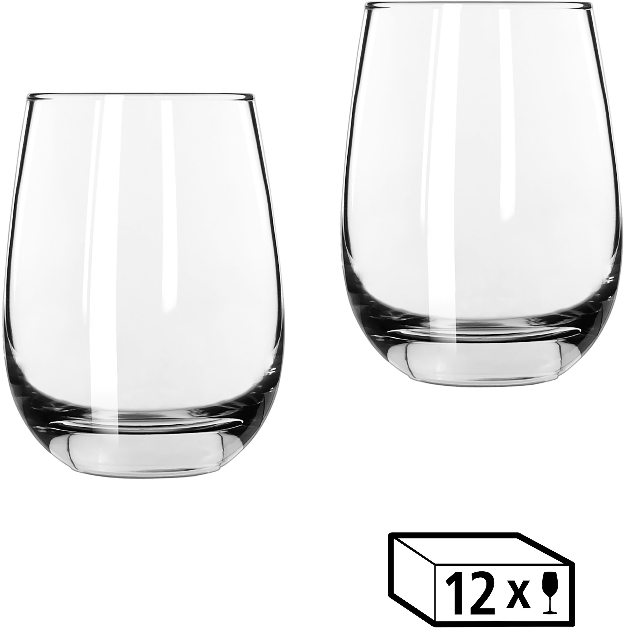 LIBBEY Gläser-Set "Libbey Weinglas, 12er Set -STEMLESS-" 451 ml, hochwertig günstig online kaufen
