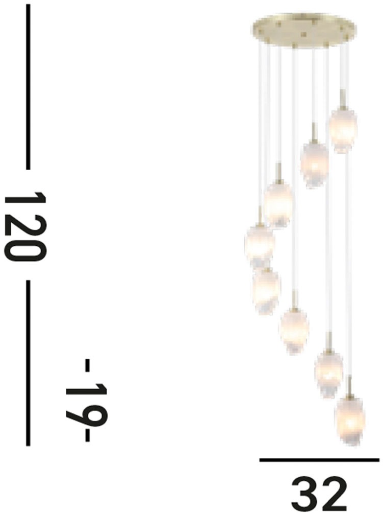 Searchlight Hängeleuchte »Hängeleuchte Rocky, 8-flammig« G9 1 Stk. Marmor-Optik
