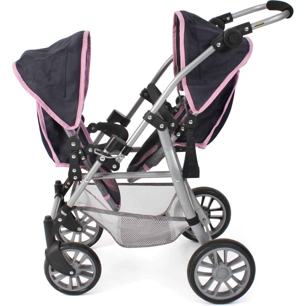 CHIC2000 Puppen-Zwillingsbuggy »Twinny, Grau-Navy«