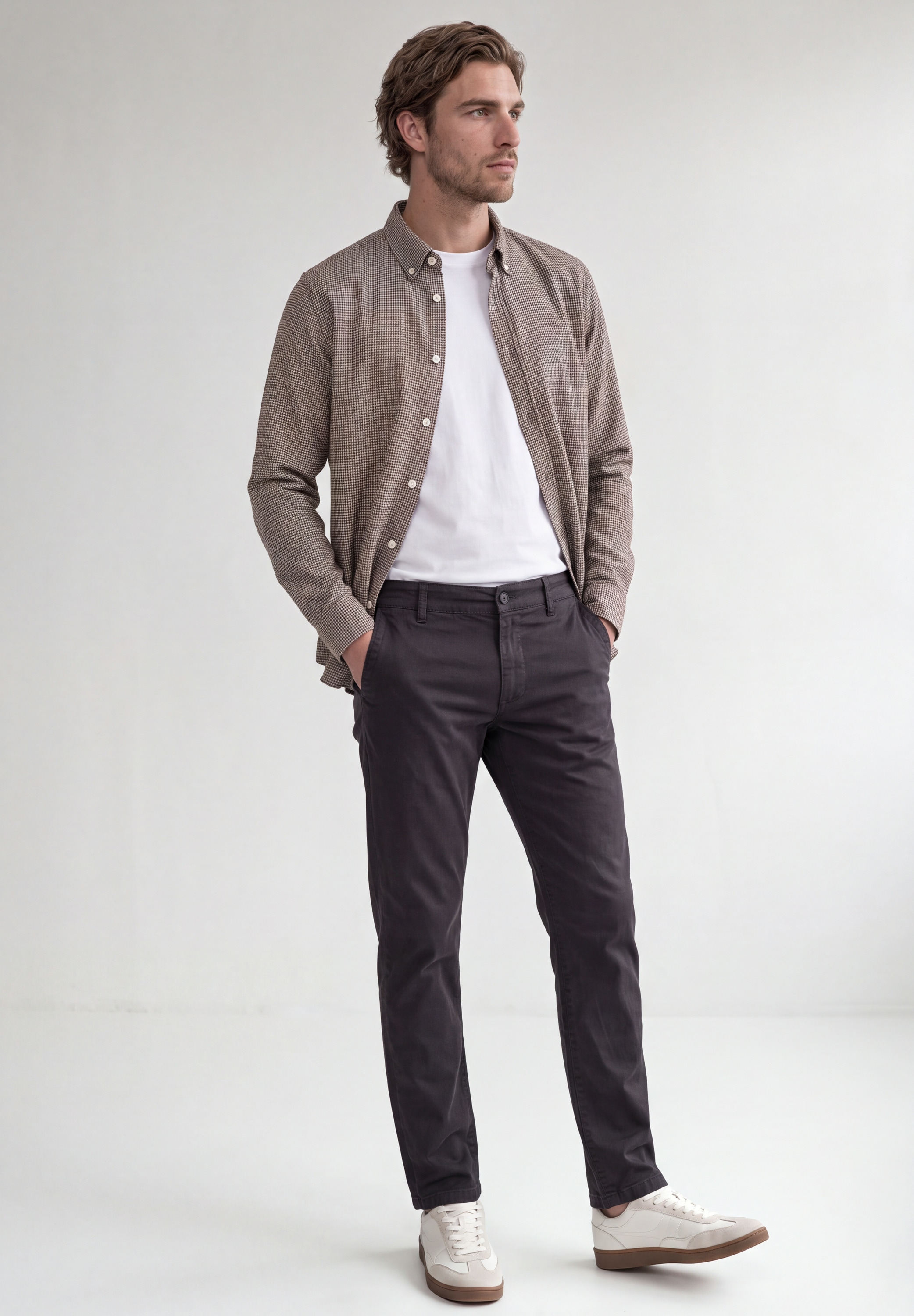 STREET ONE MEN Flanellhemd aus reiner Baumwolle