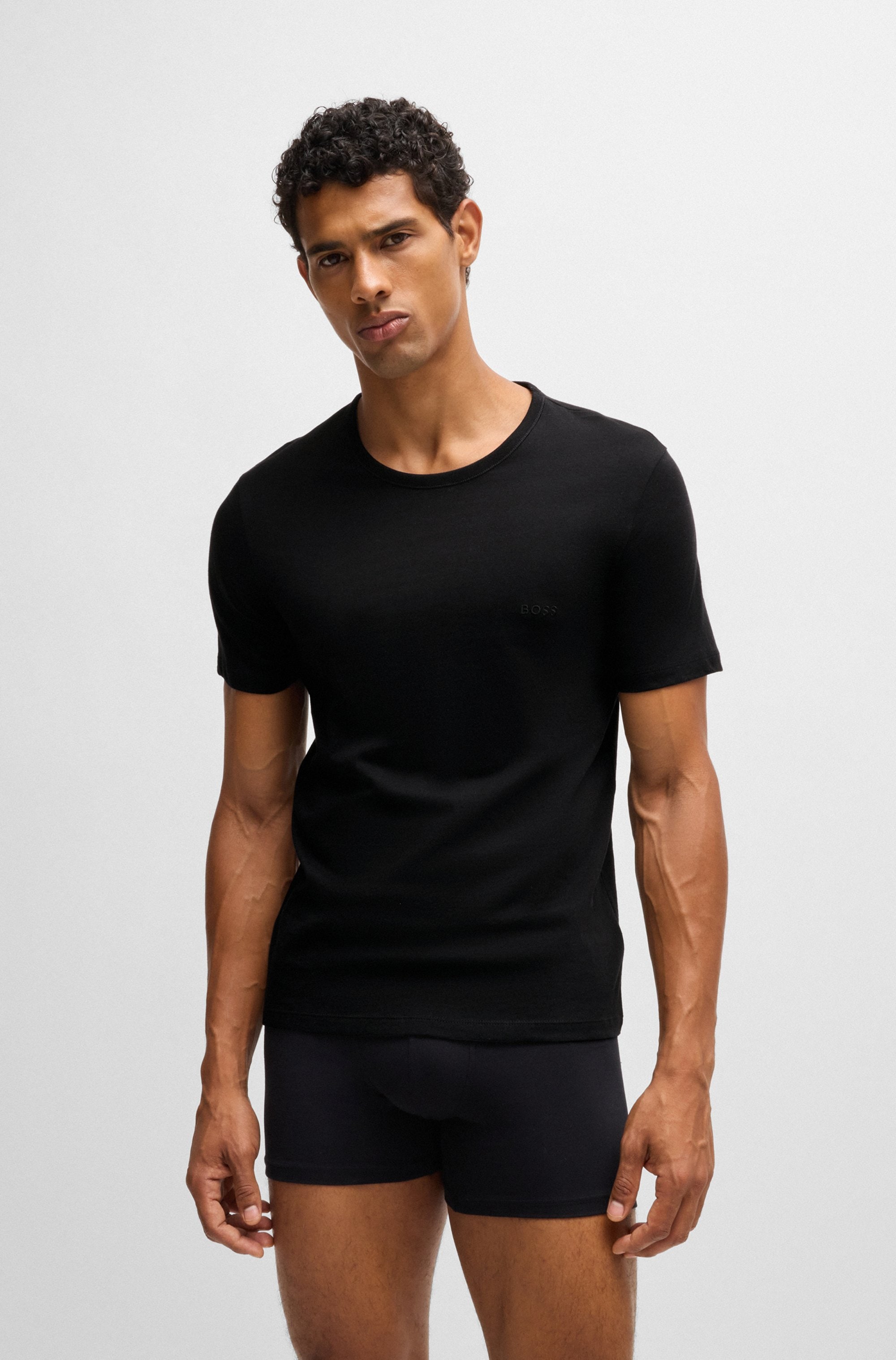 BOSS T-Shirt »Rundhals BOSS ONE x David Beckham«, (Packung, 3 tlg., 3er-Pack), mit dezentem BOSS Logo-Print
