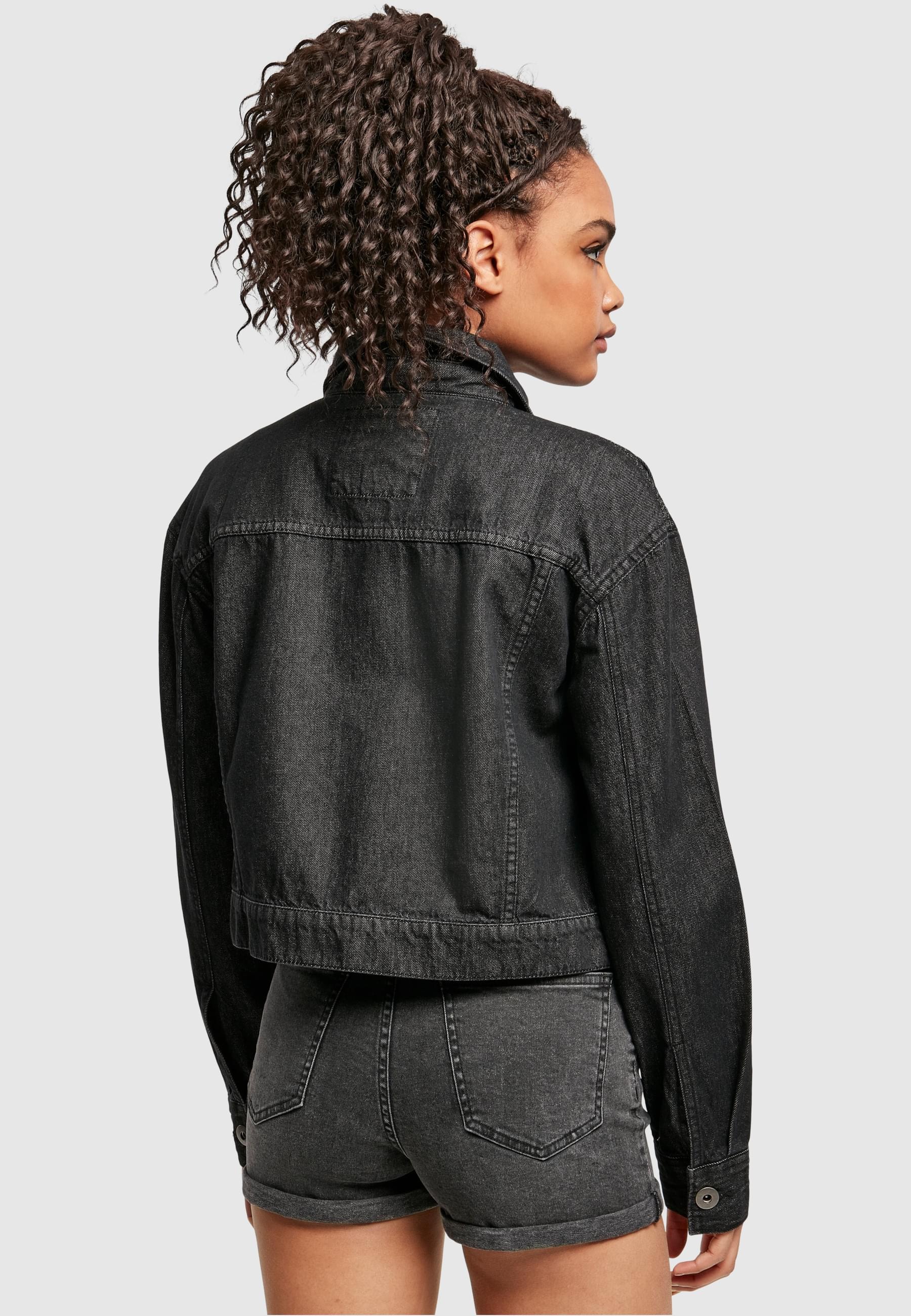 URBAN CLASSICS Allwetterjacke »Urban Classics Damen Ladies Short Oversized Denim Jacket«, (1 St.), ohne Kapuze