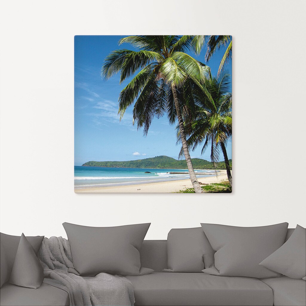 Artland Wandbild »Strand mit Palmen«, Strandbilder, (1 St.)