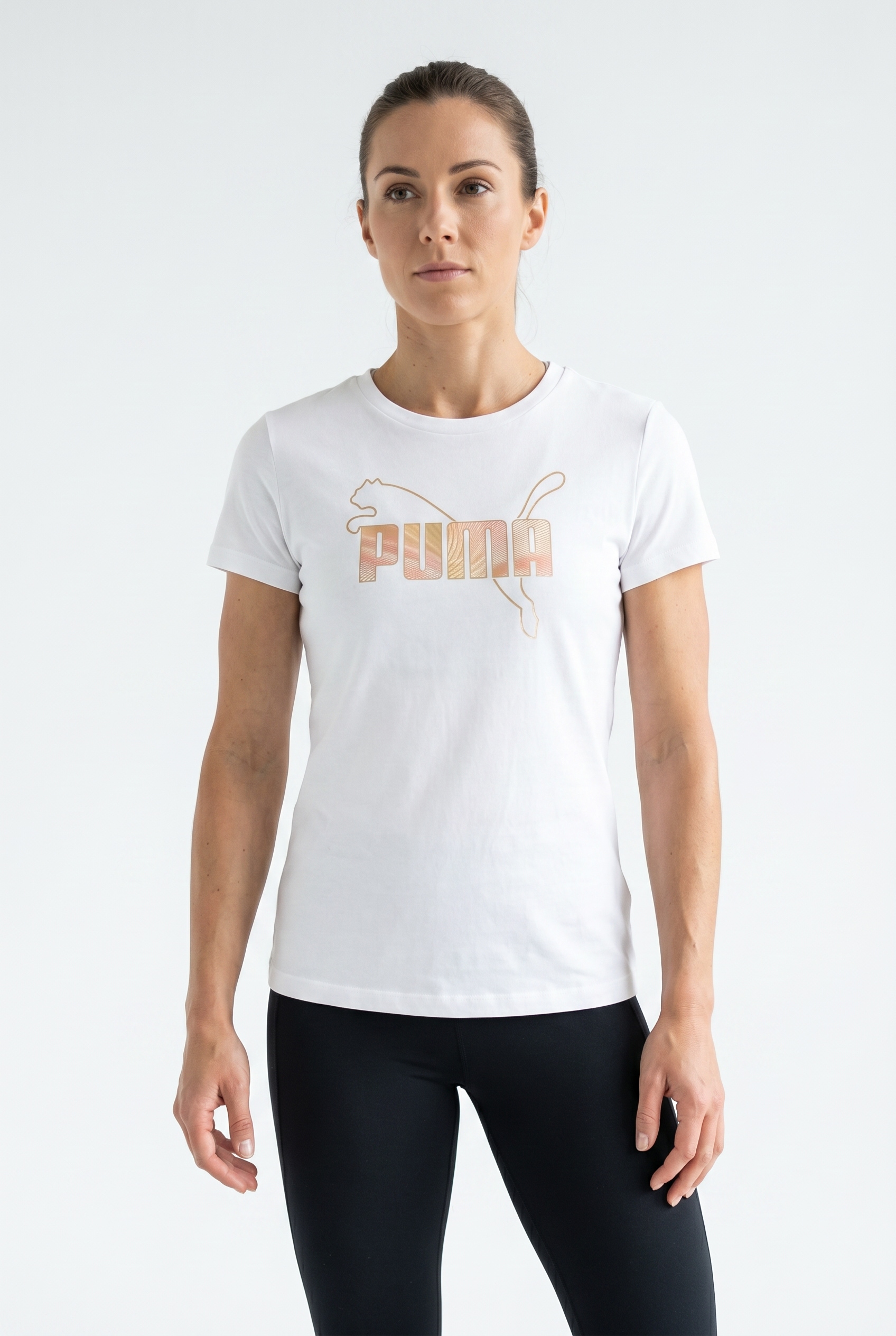 PUMA T-Shirt »ESS LOGO LAB METALLIC TEE« Regular Fit, mit Rundhalsausschnitt, aus Baumwolle