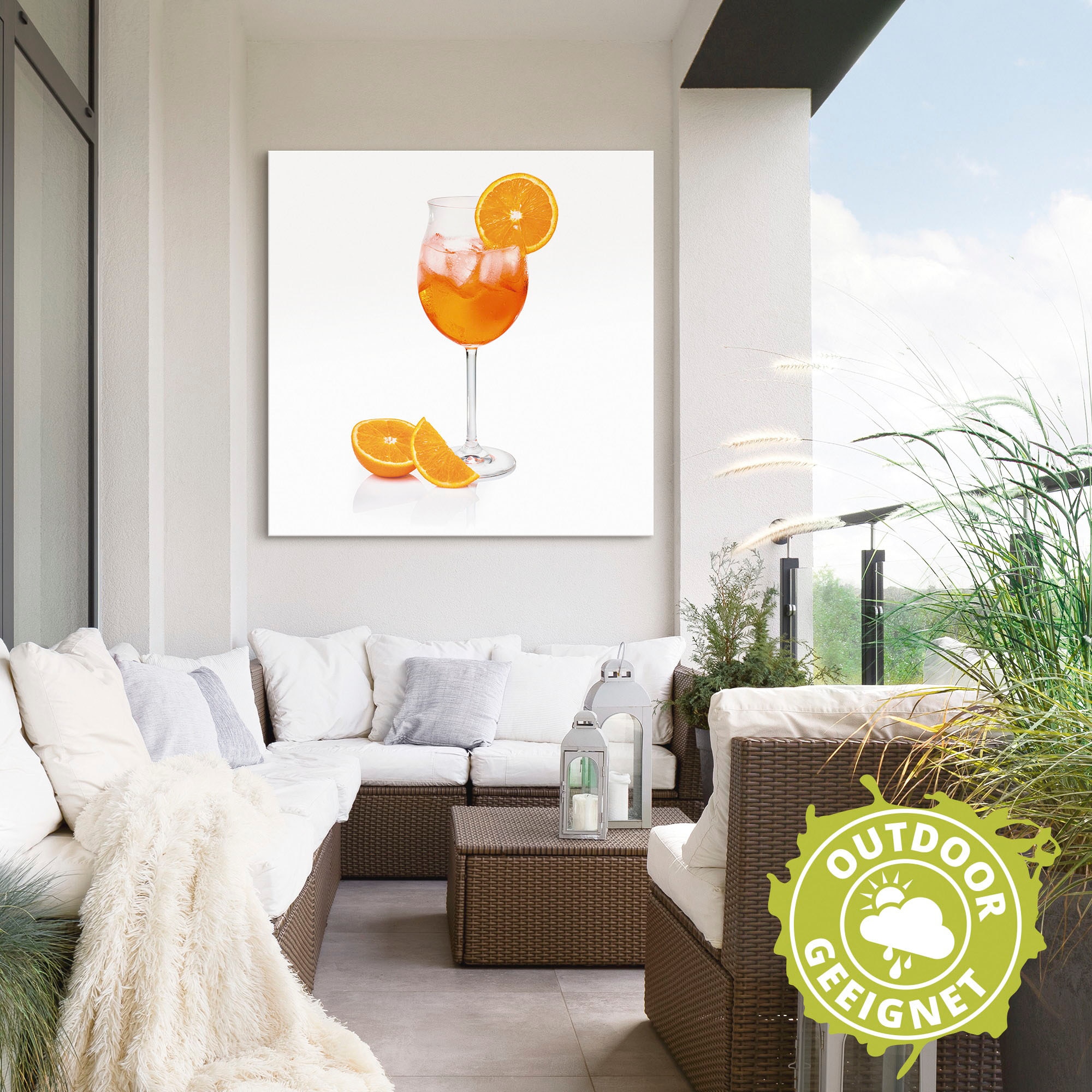 Artland Wandbild »Aperol Spritz mit einer Scheibe Orange«, Getränke, (1 St.), als Alubild, Outdoorbild, Leinwandbild, Poster, Wandaufkleber