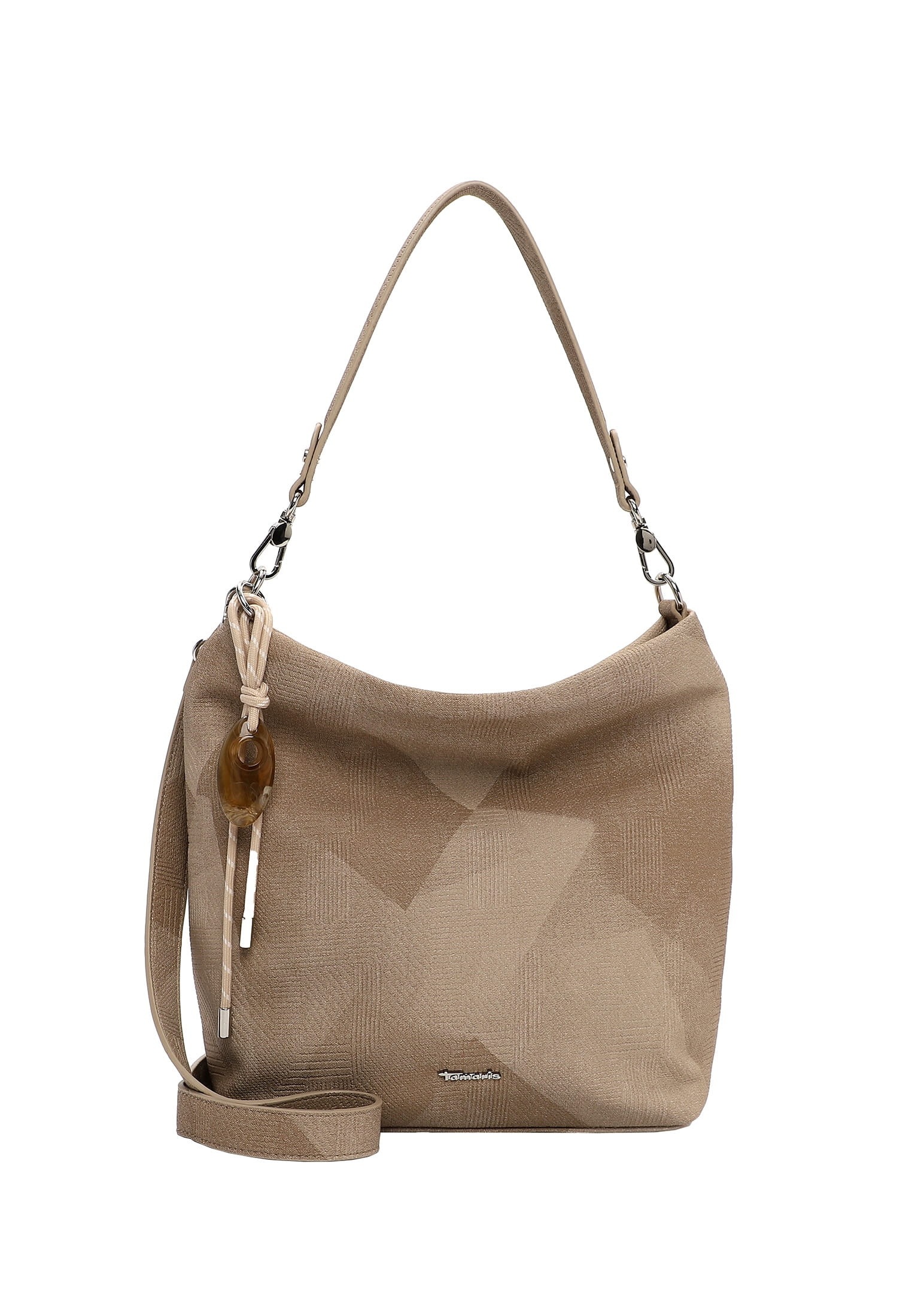 Beuteltasche TAMARIS "Beutel TAS Karen", Damen, Gr. B/H/T: 31cm x 29cm x 13cm 0, beige (sand 420), Polyurethan, Taschen Beuteltasche