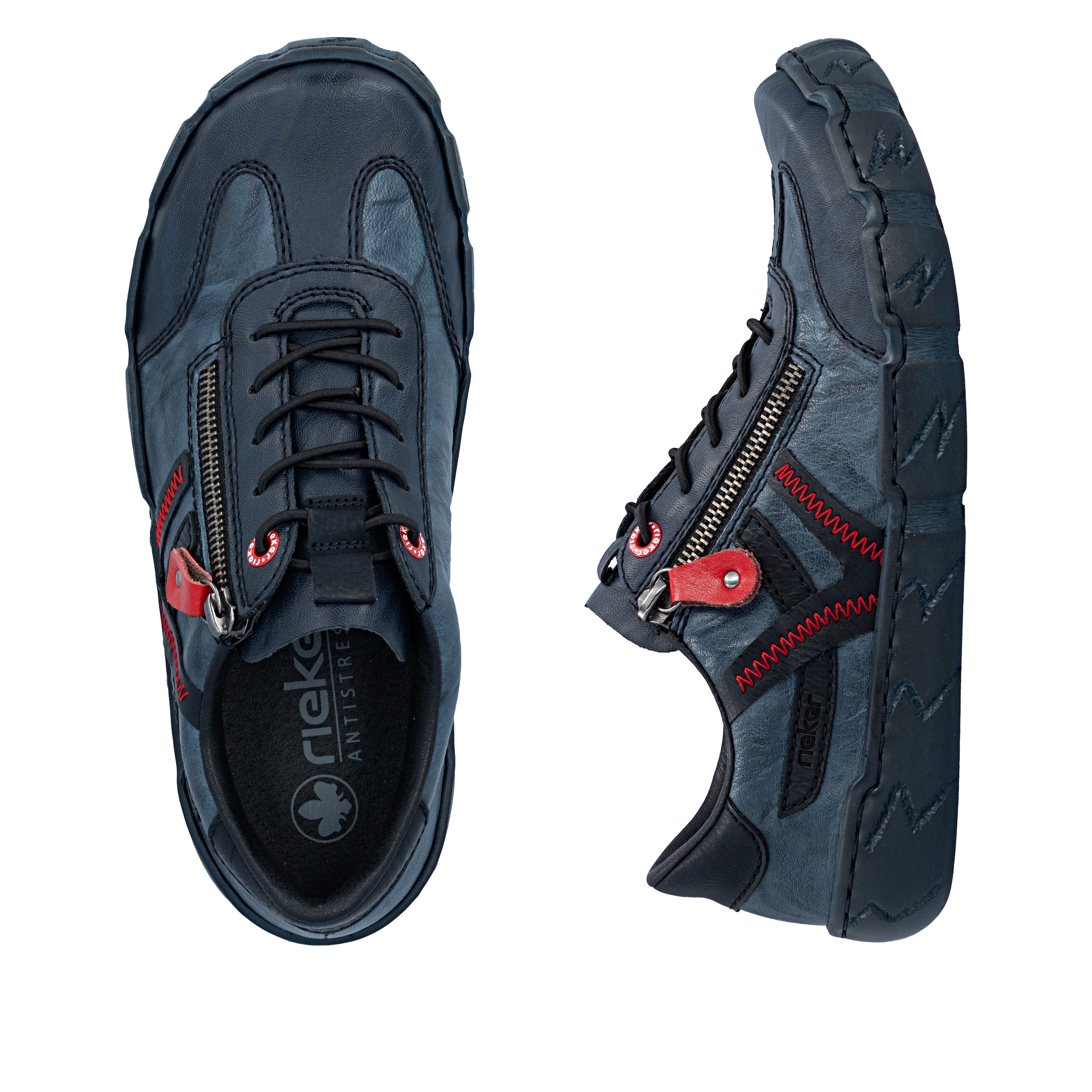 Rieker Sneaker  Schnürschuh, Halbschuh, Freizeitschuh mit Ziernähte