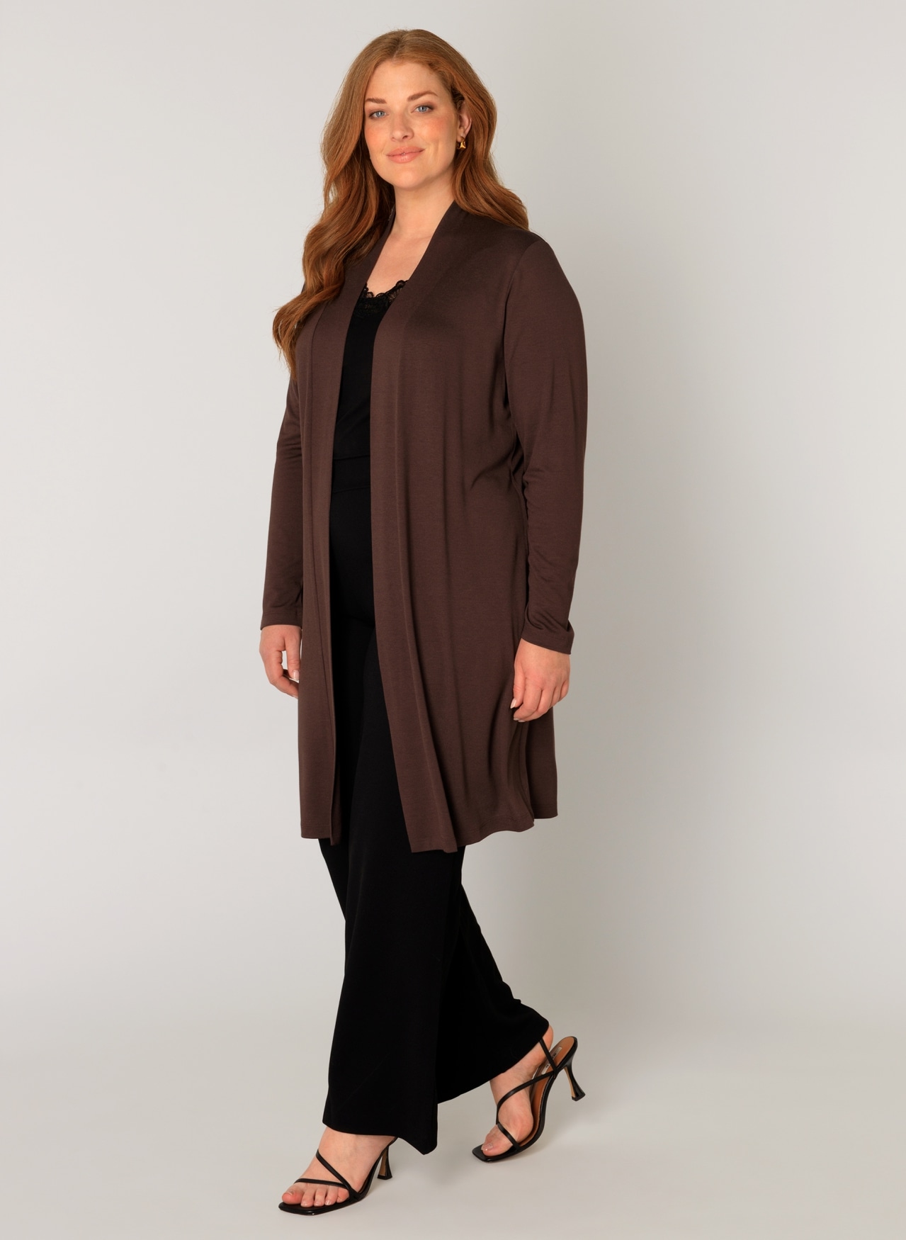 Base Level Curvy Longstrickjacke "Ayla Long" Große Größen