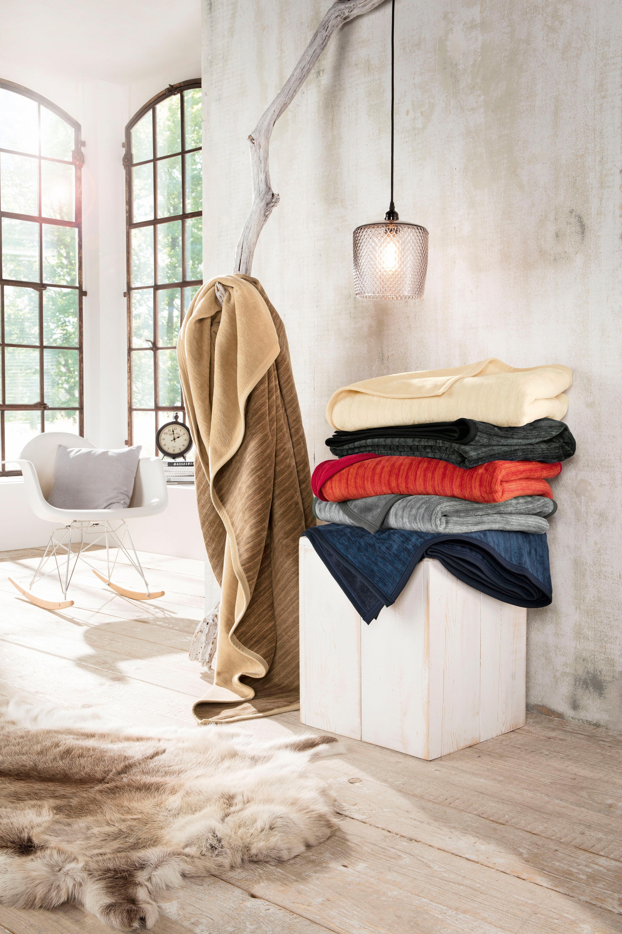 IBENA Wohndecke "Fano" mit Streifen versehen, Kuscheldecke