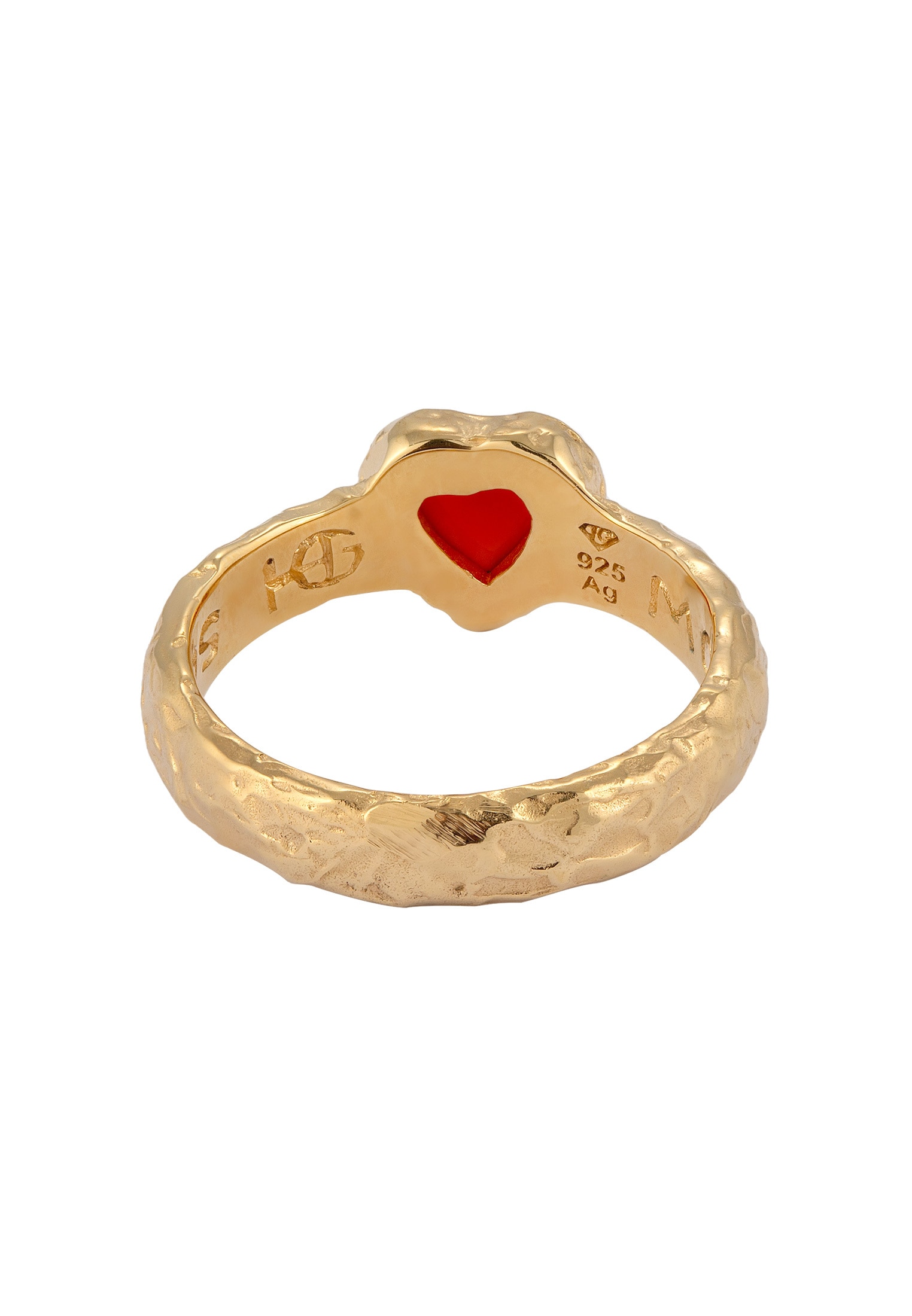 HAZE & GLORY Silberring »Ring Herz Onyx Rot 925 Sterling Silber - Heart Over Heels«