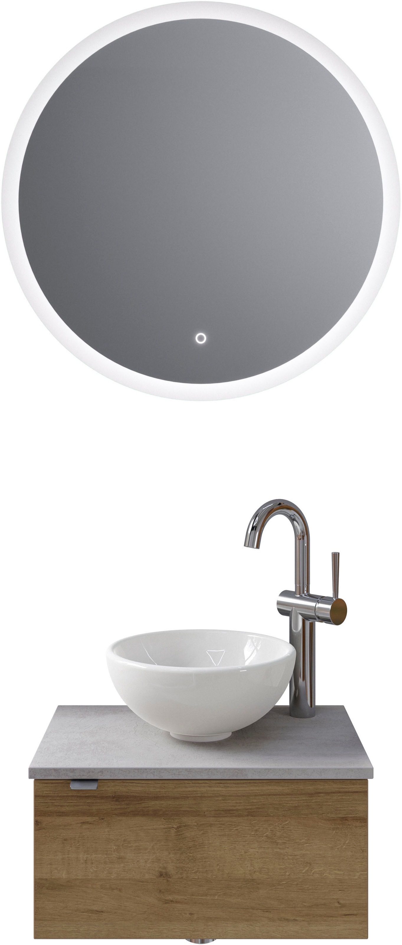 Saphir Badmöbel-Set "Serie 6915" 4 Stk. tlg. Gäste-Bad, mit LED-Spiegel und günstig online kaufen