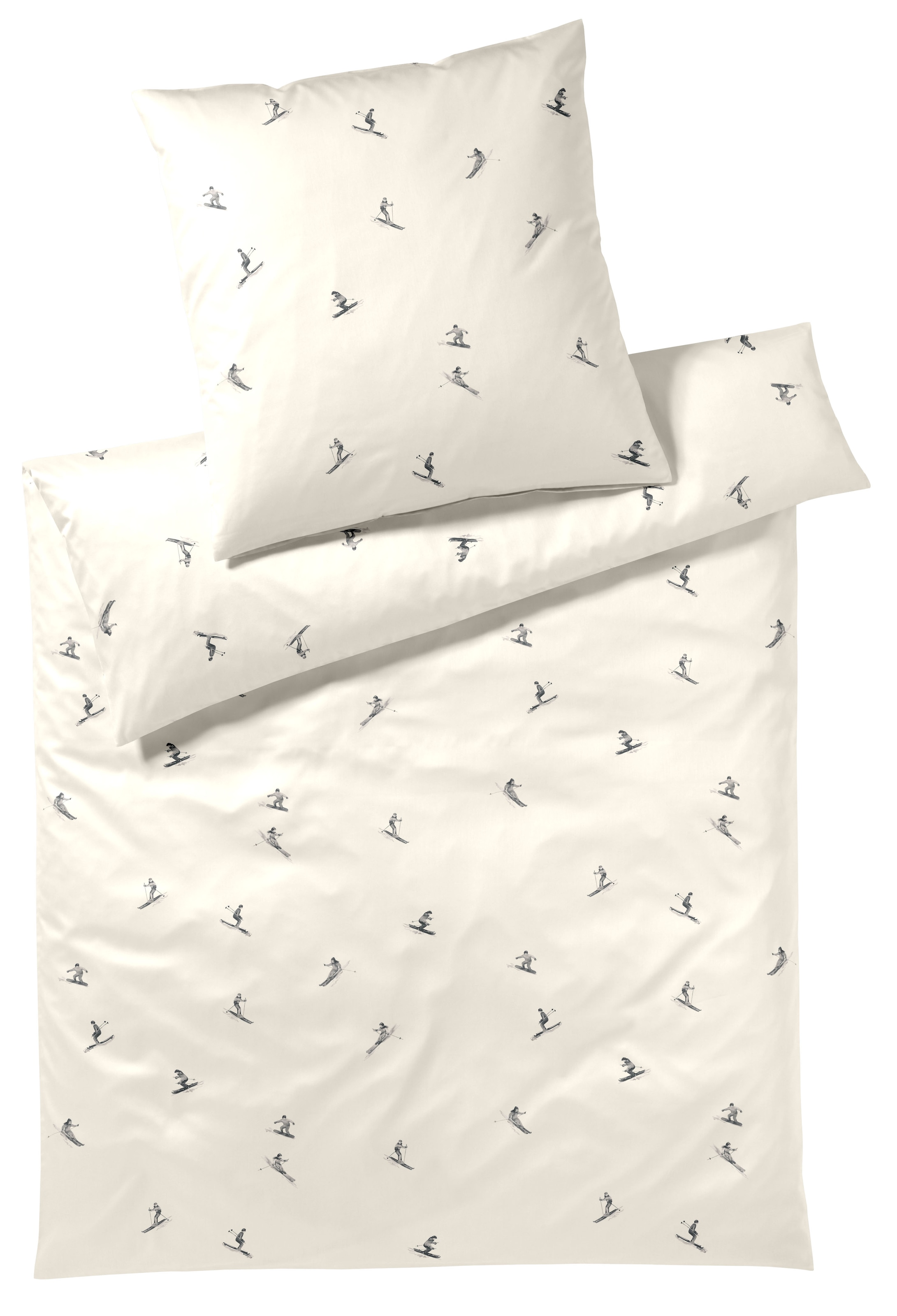 Elegante Bettwäsche "Mono Ski" 2 Stk. tlg. angenehmes Hautgefühl günstig online kaufen