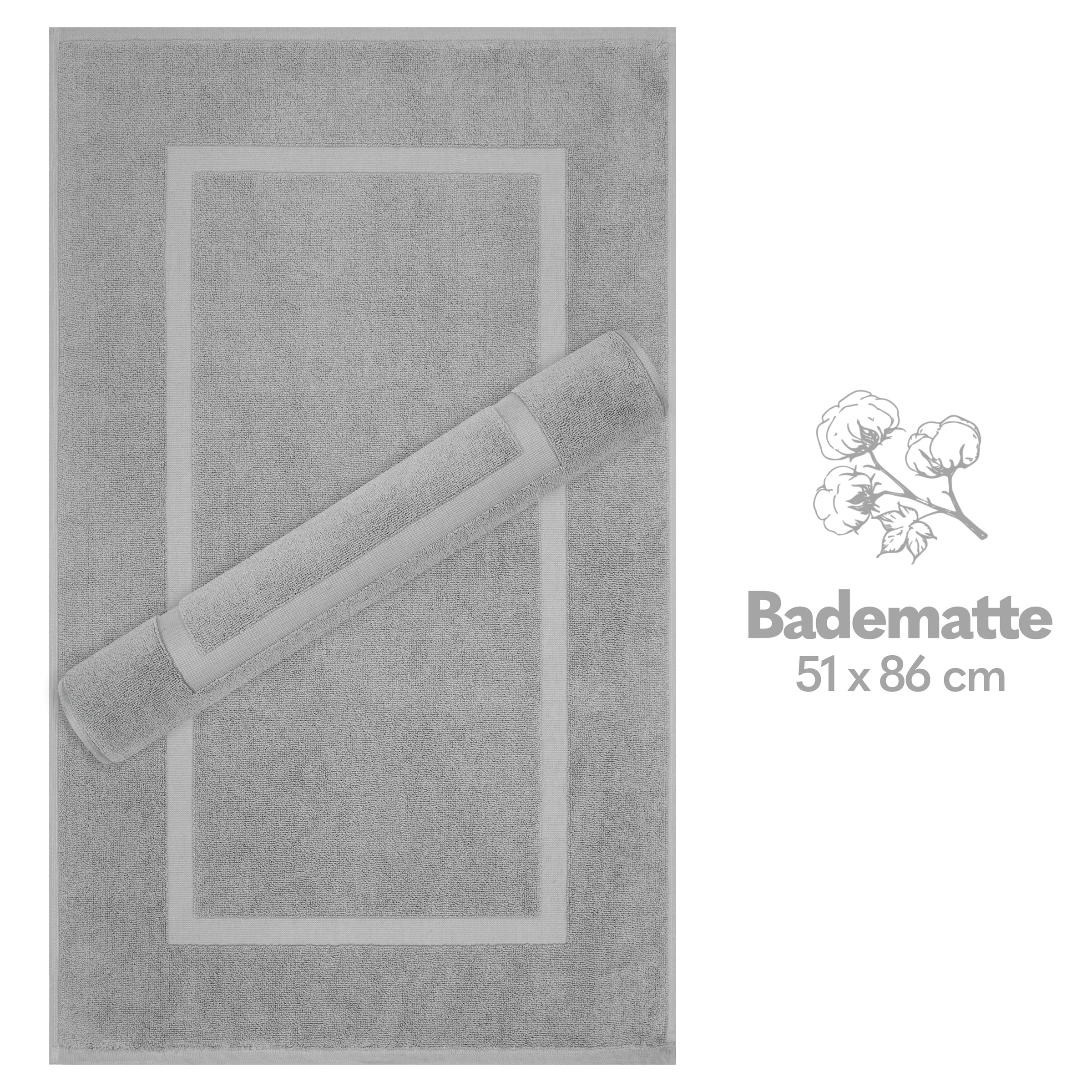 HAMMETEX Badematte »Hotelmatte, Duschvorleger«, rutschhemmend beschichtet, beidseitig nutzbar, 2-teiliges Set, einfarbig, 100% Baumwolle