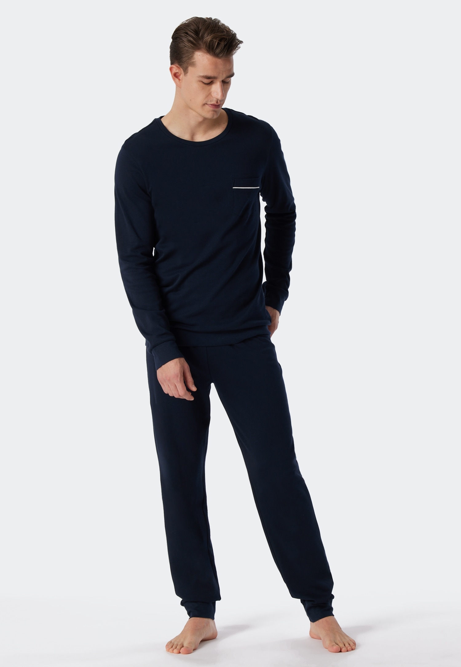 Schiesser Schlafanzug "Fine Interlock" 2 Stk. tlg., mit rundem Halsausschni günstig online kaufen