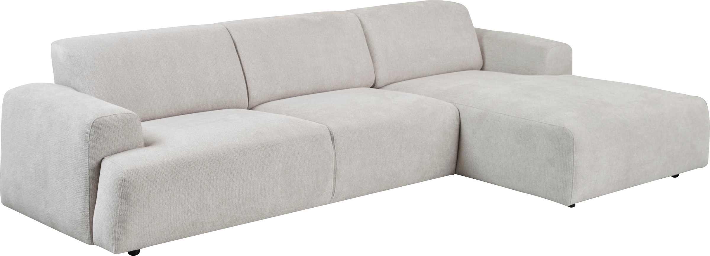 andas Ecksofa »Linkka, Breite 301 cm«, L-Form, in einem weichen Chenille-Stoff, mit Wellenunterfederung