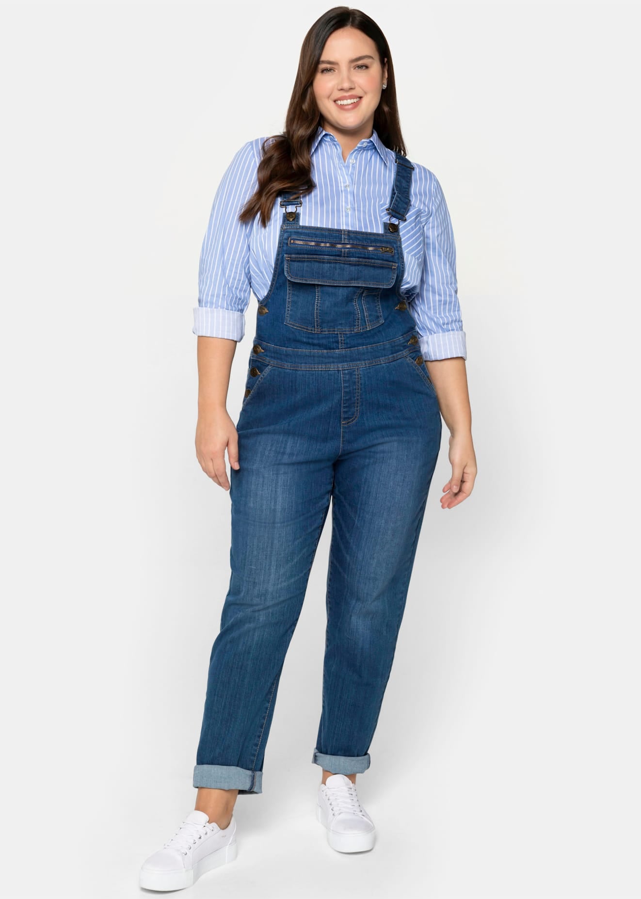 Sheego Jeanslatzhose, (1 tlg.) günstig online kaufen