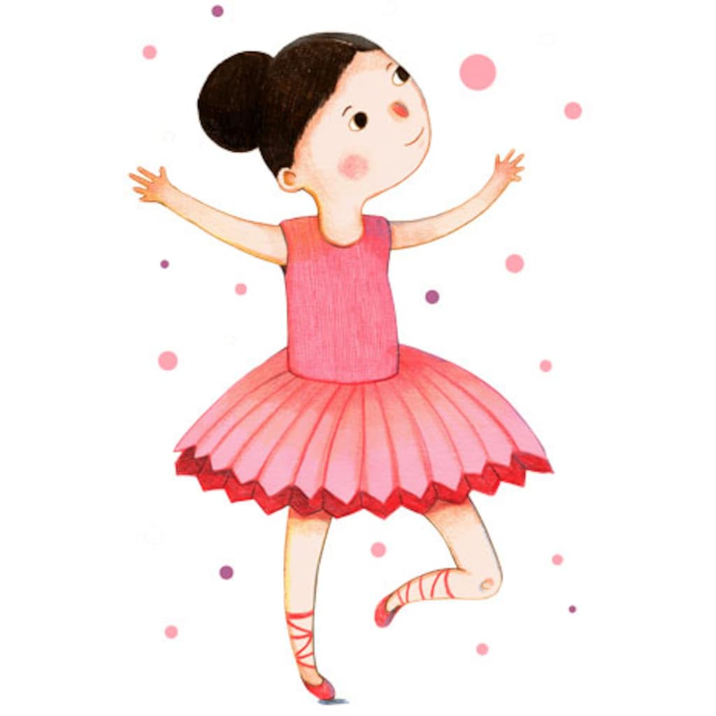 Wall-Art Wandtattoo »Tanzende Ballerina Rosa Rot«, (1 St.)