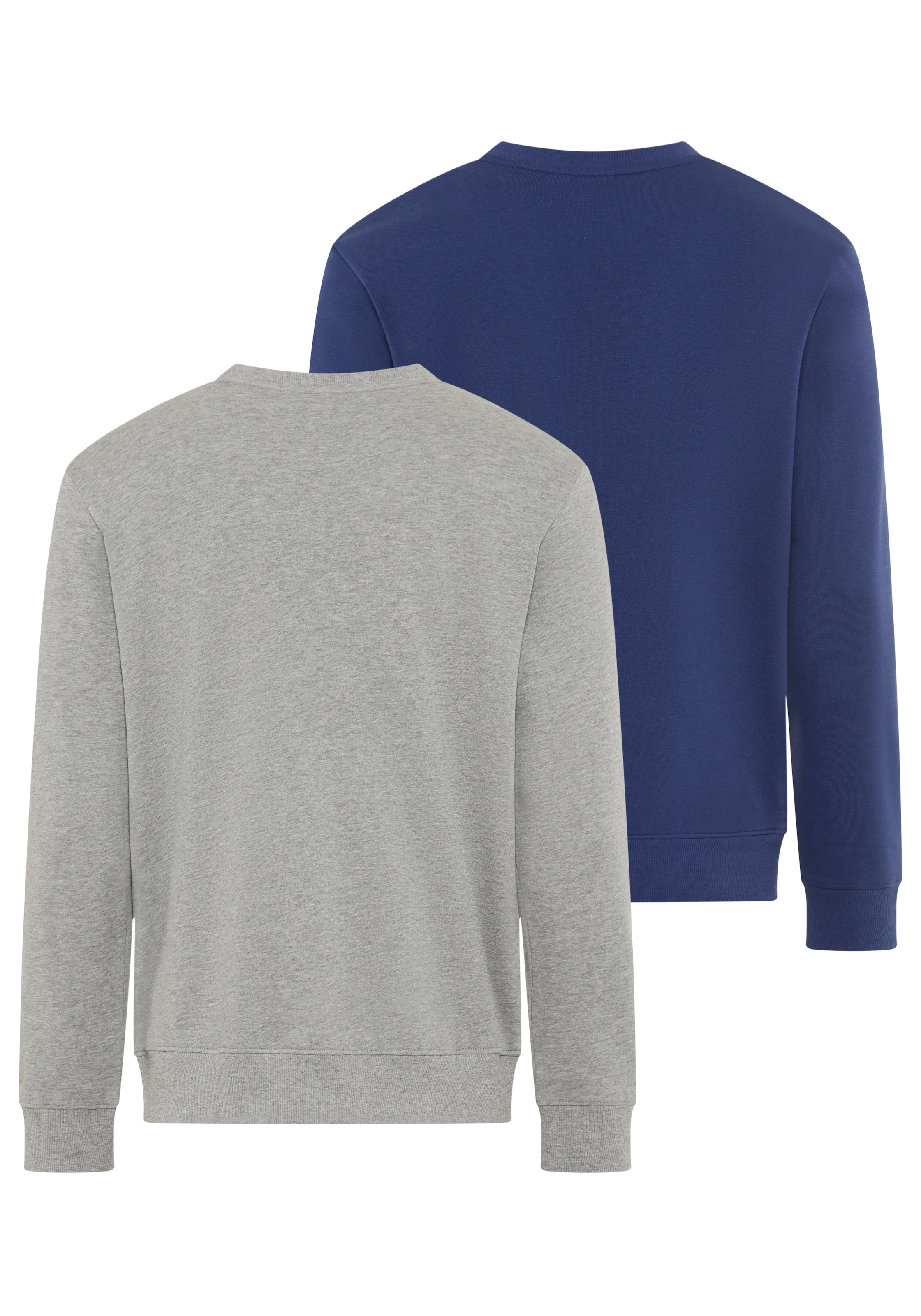 Man's World Sweatshirt, 2 tlg. mit Rundhalsausschnitt, unifarben, Langarm, normale Passform
