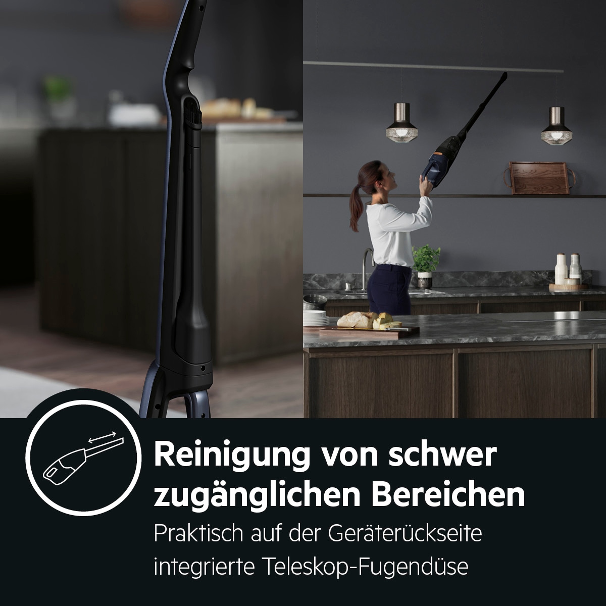 AEG Akku-Stielstaubsauger »QX7-1-P5IB«, 2in1 Design, Mit Power-Softrolle