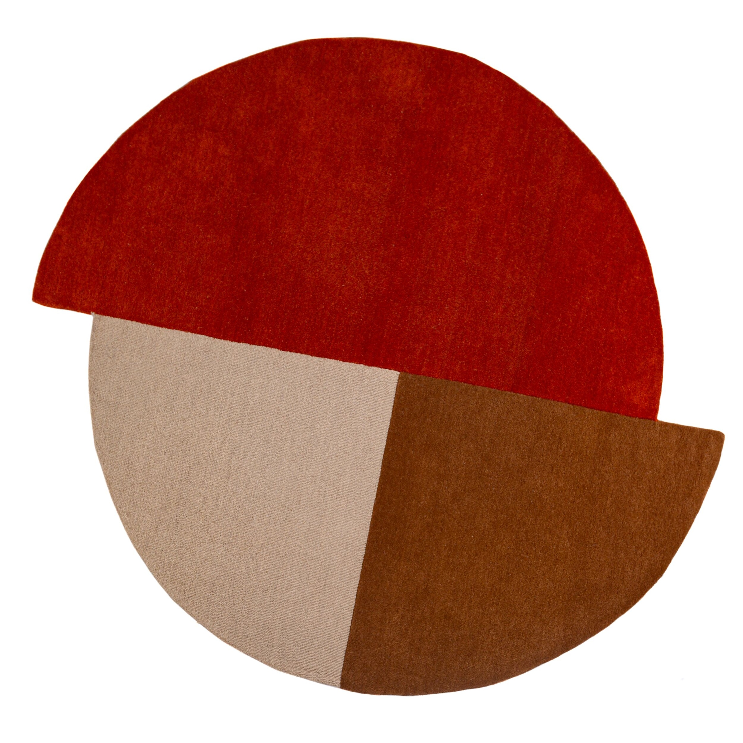 FLAIR RUGS Wollteppich »Mia Segment«, rund, 12 mm Höhe, Kreisförmig im Retro-Design