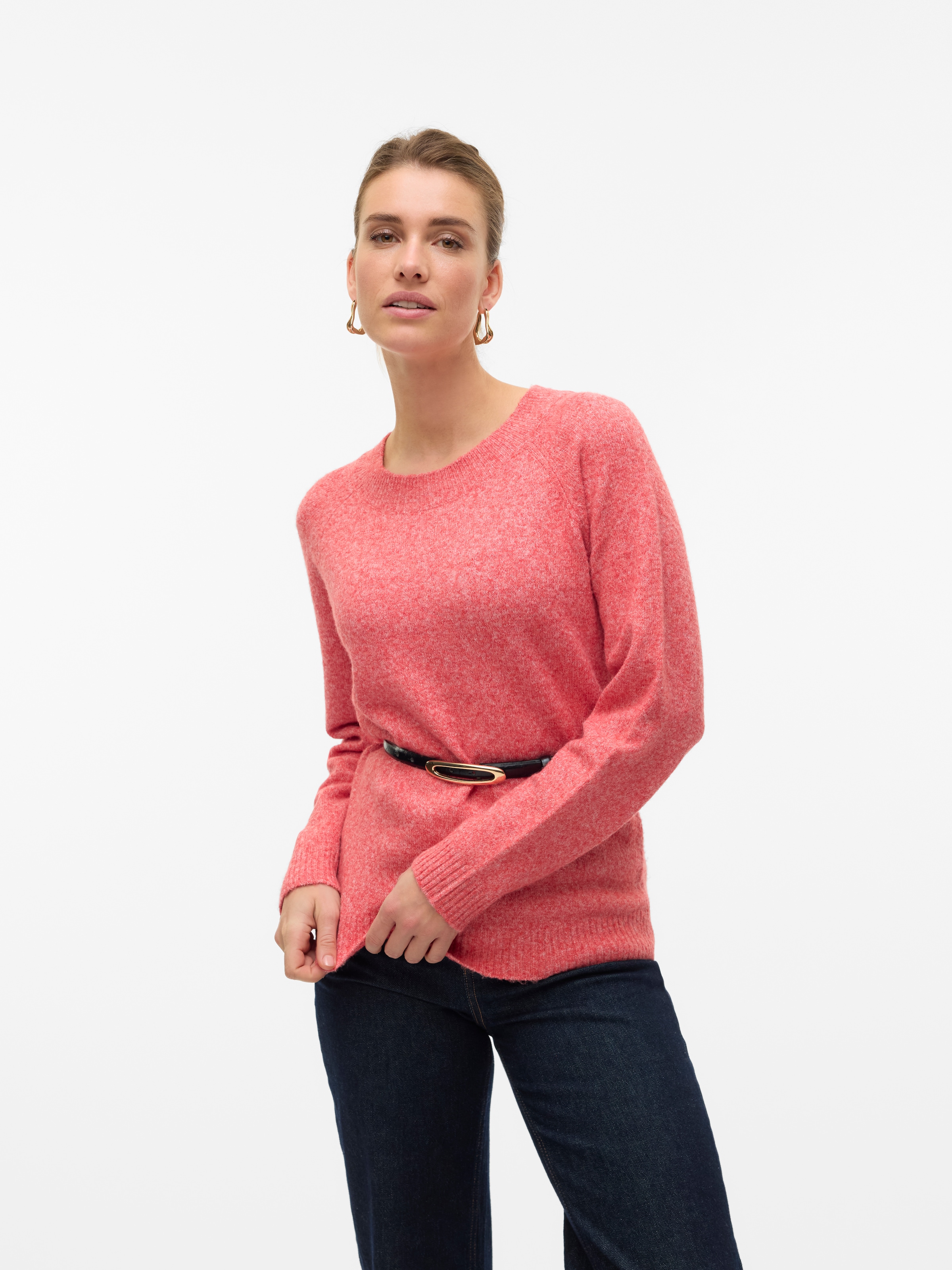 Vero Moda Rundhalspullover "VMDOFFY LS O-NECK BLOUSE GA NOOS" Materialmix, günstig online kaufen